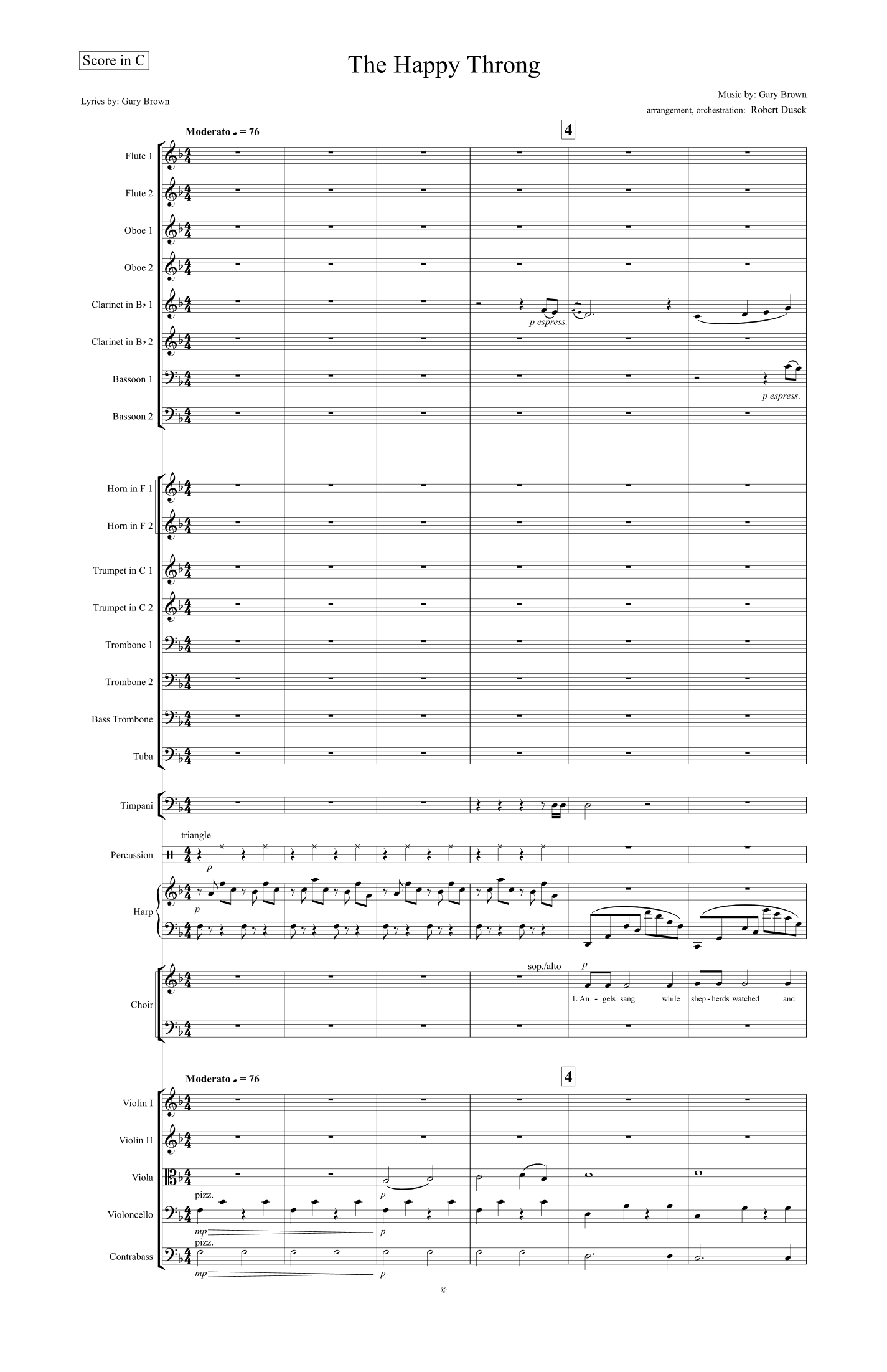The Happy Throng - Full Score and Instruments by Gary L Brown Full Orchestra (管弦乐总谱与分谱) - 预览