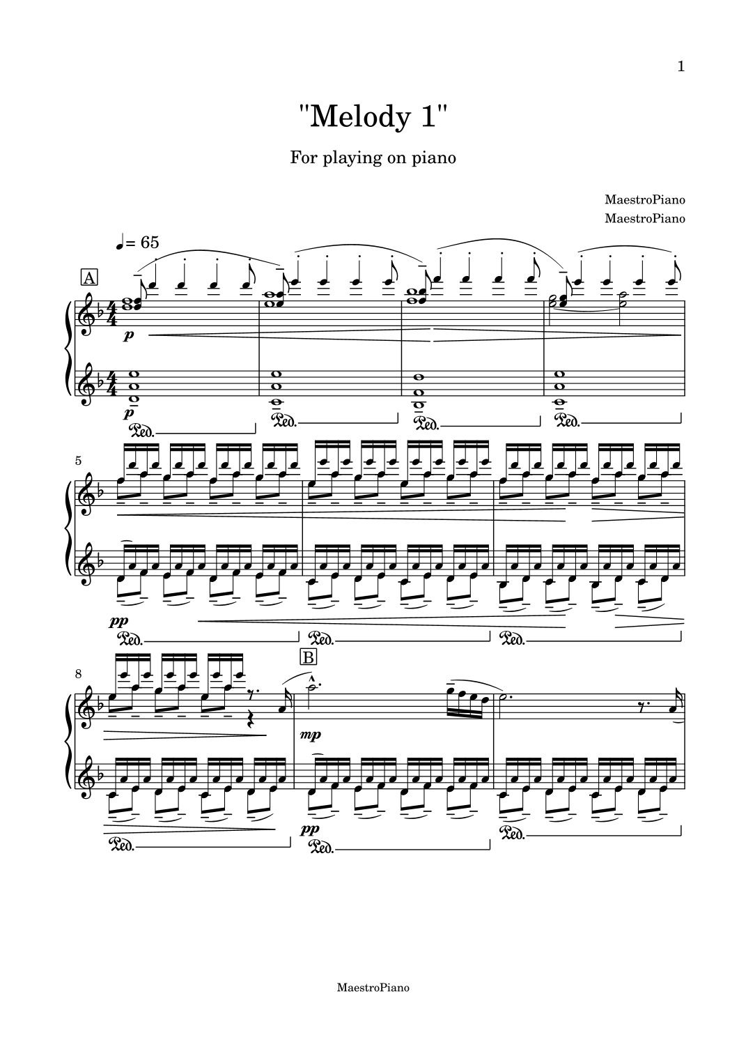 Melody 1 by MaestroPiano Sheet Music for Piano Solo at Sheet Music Direct