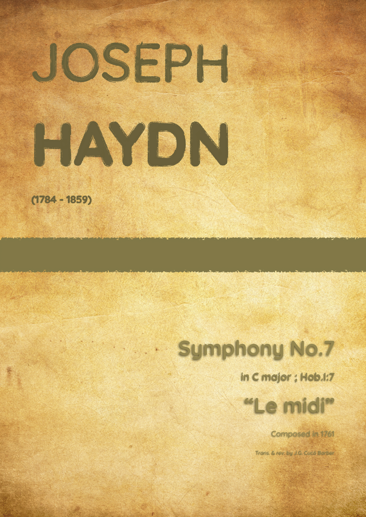 Haydn - Symphony No.7 in C major, "Le Midi" Hob.I:7 (arr. J.G. Cucó Barber) by Joseph Haydn 管弦乐团 - 预览