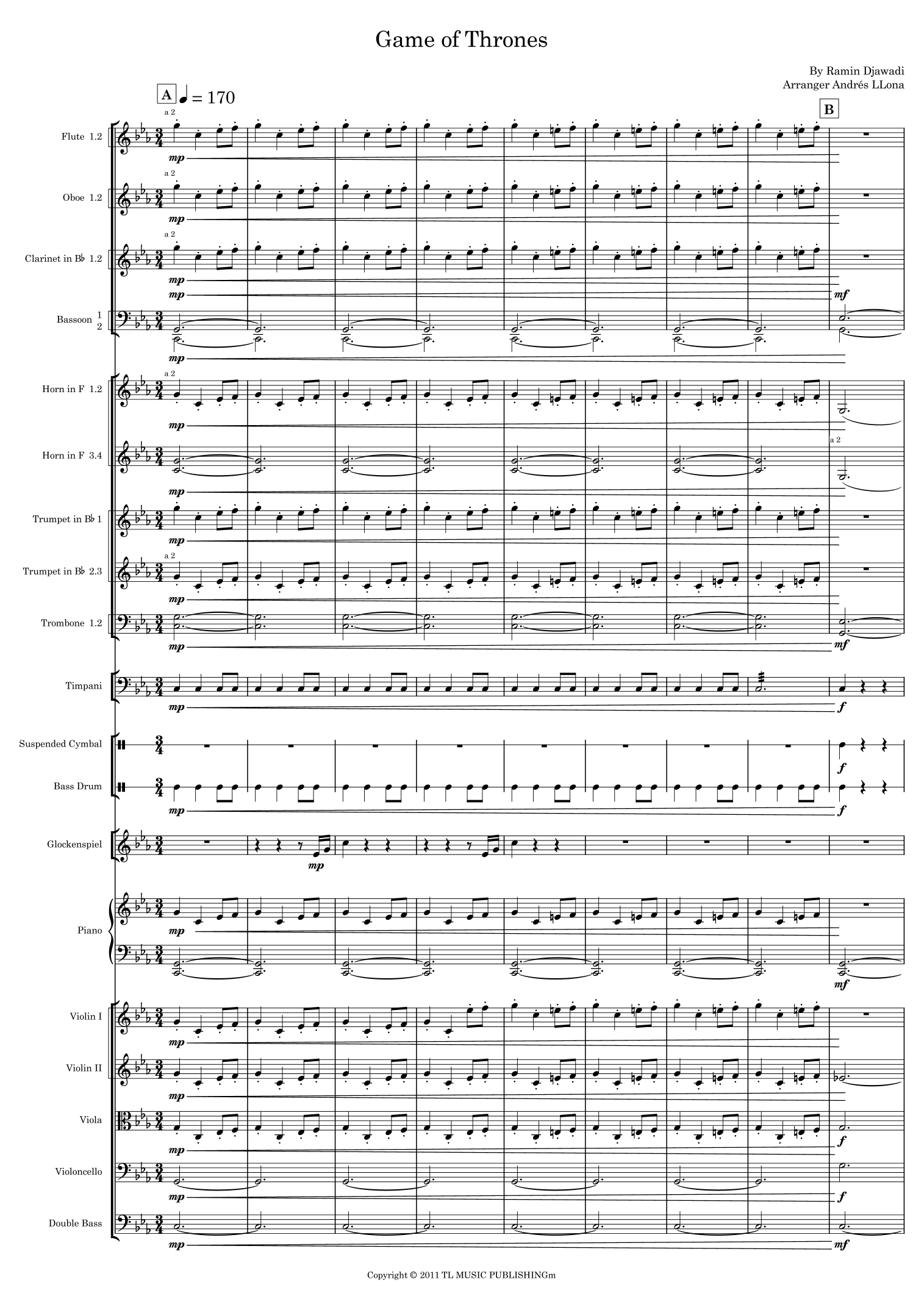 Game Of Thrones (arr. Andrés LLona) by Various Full Orchestra (权力的游戏 - 管弦乐团版) - 预览