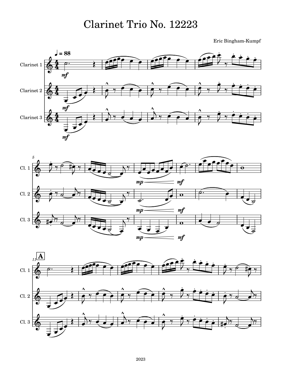 Trio No. 12223 Sheet Music Eric BinghamKumpf Woodwind