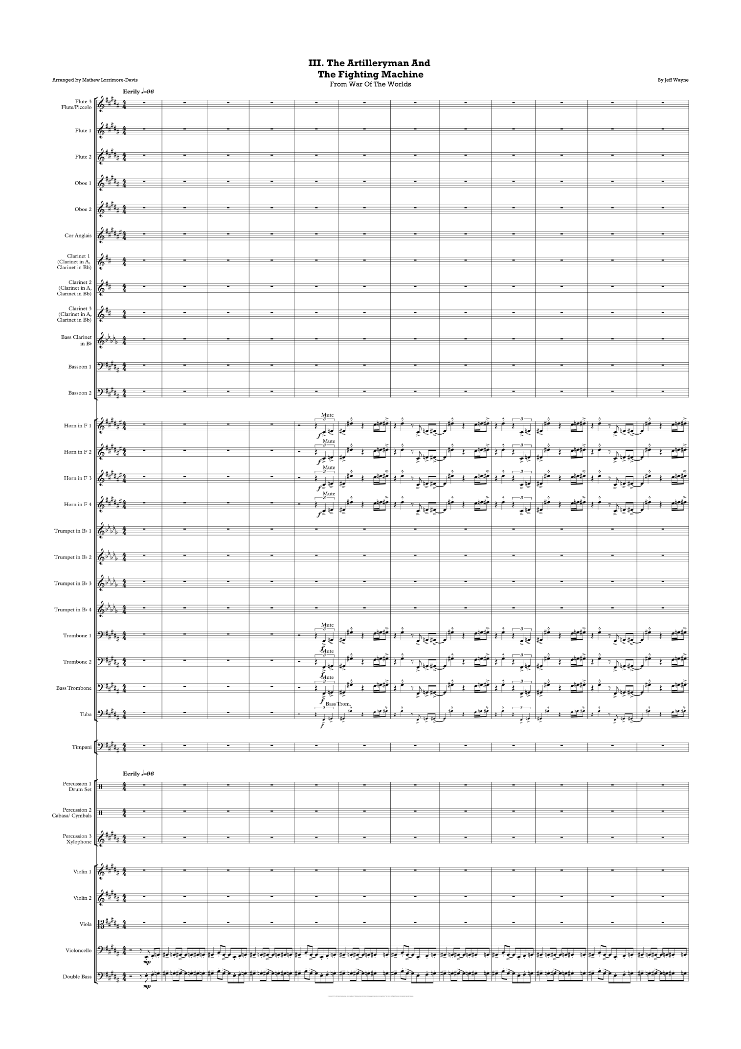 The Artilleryman And The Fighting Machine (arr. Mathew Lorrimore-Davis) by Jeff Wayne Full Orchestra