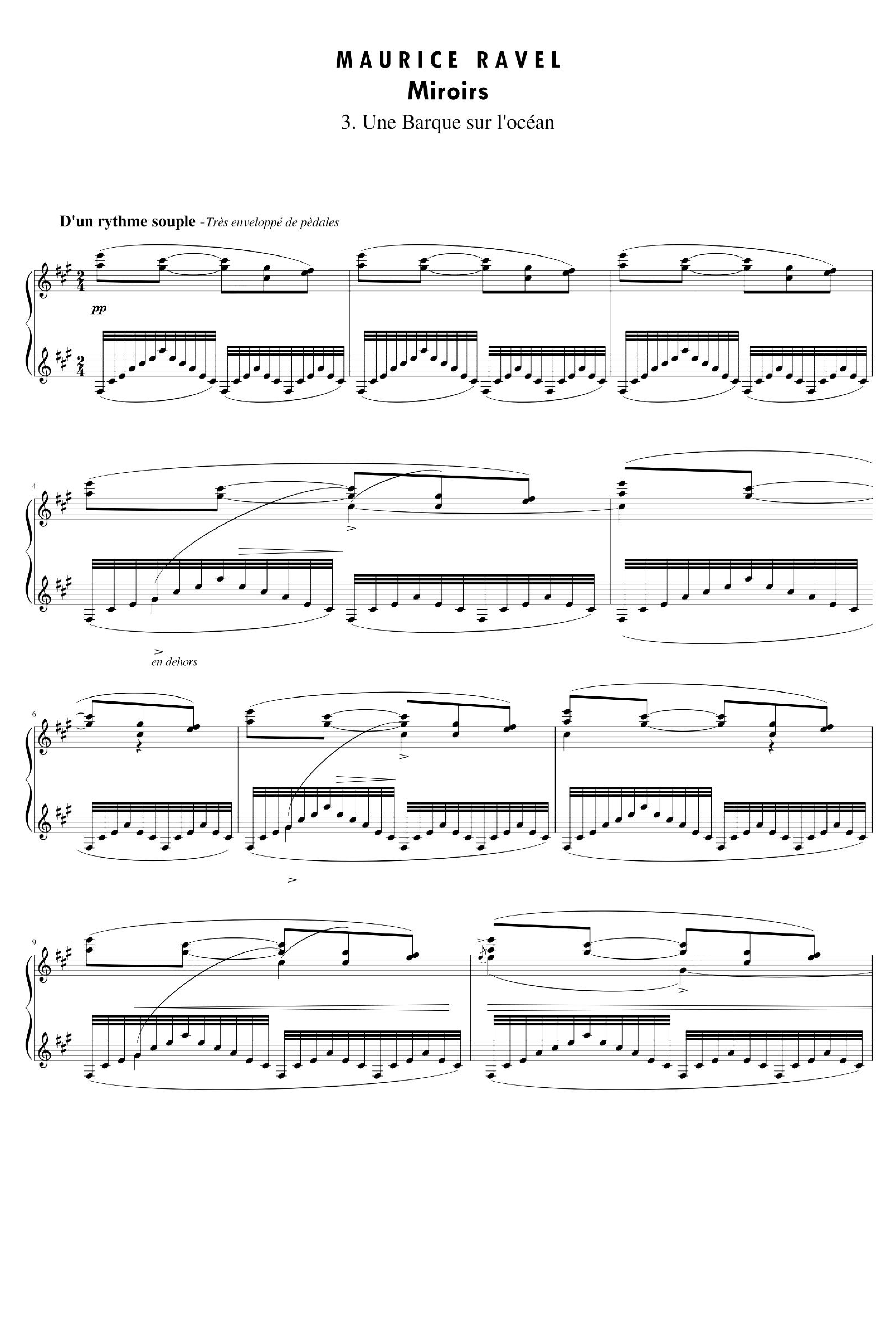 Une Barque sur l'océan - Maurice Ravel (arr. Maurice Ravel) Digital Sheet Music