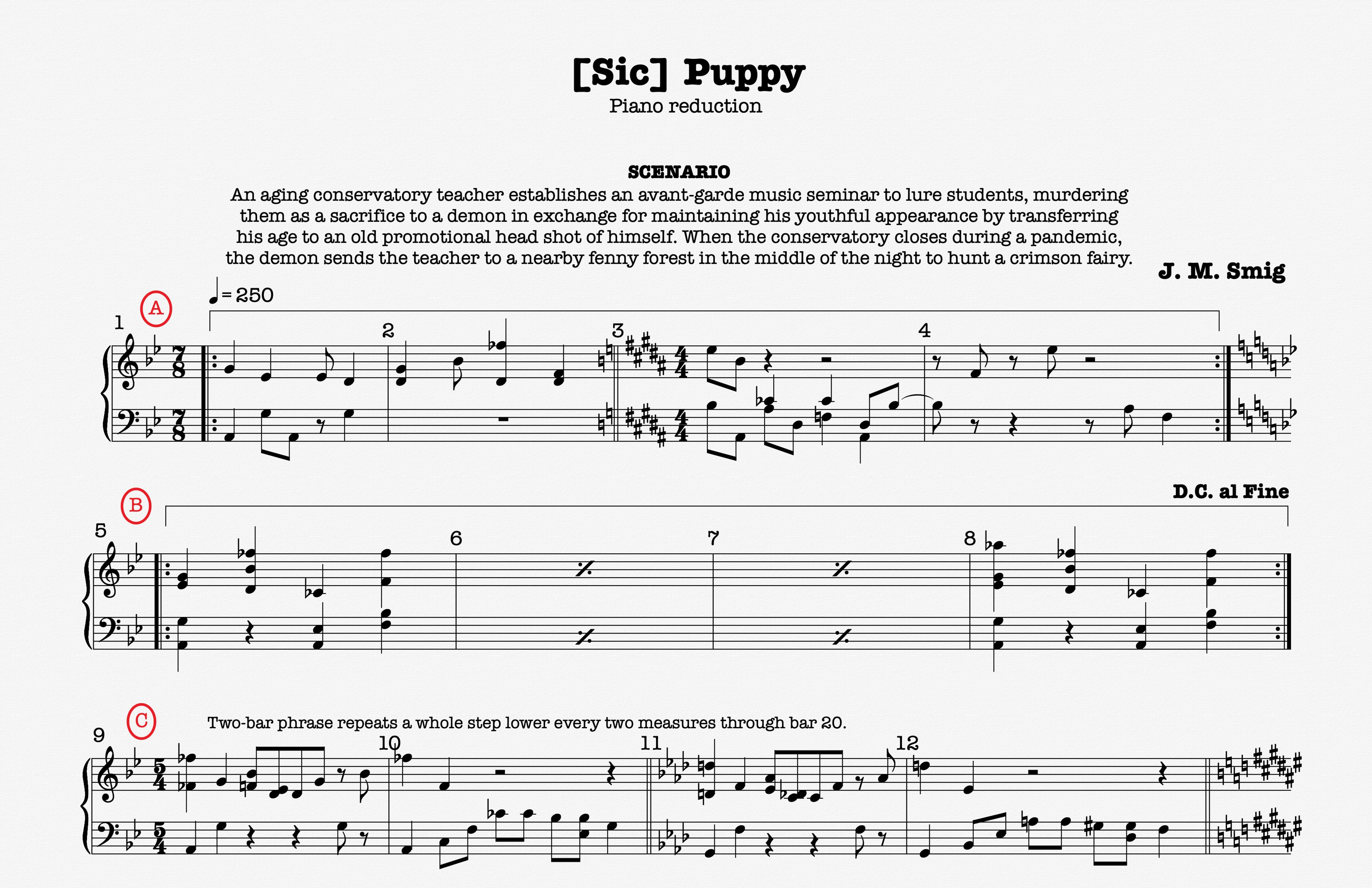 [Sic] Puppy by J. M. Smig Sheet Music for Piano Solo at Sheet Music Direct