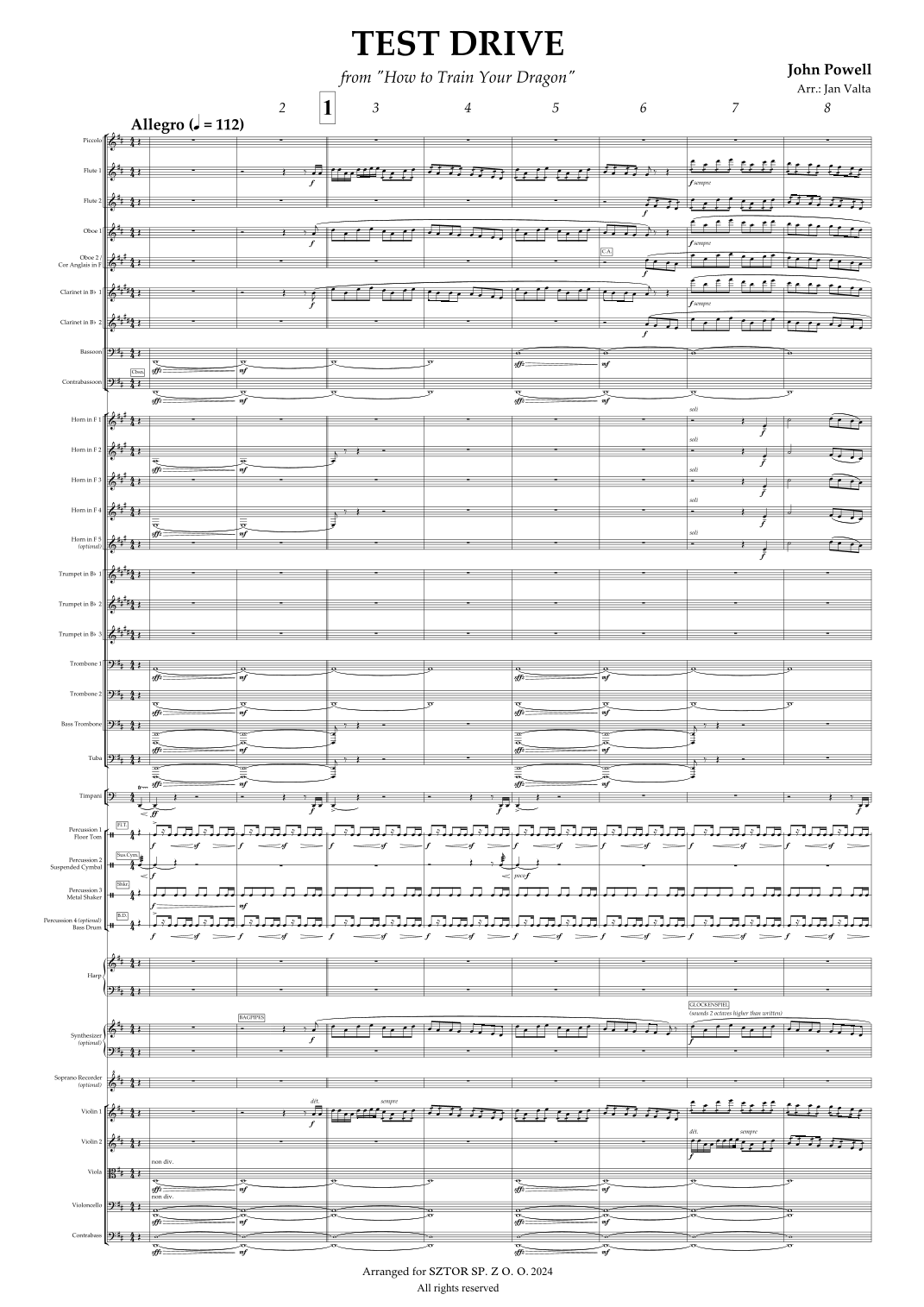 Test Drive from How To Train Your Dragon for Full Orchestra (arr. Jan Valta) by John Powell 管弦乐团 - 预览