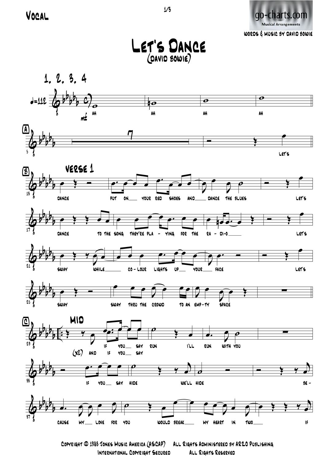 Let's Dance (arr. Andyr Davidson go-charts.com) by David Bowie Full Orchestra