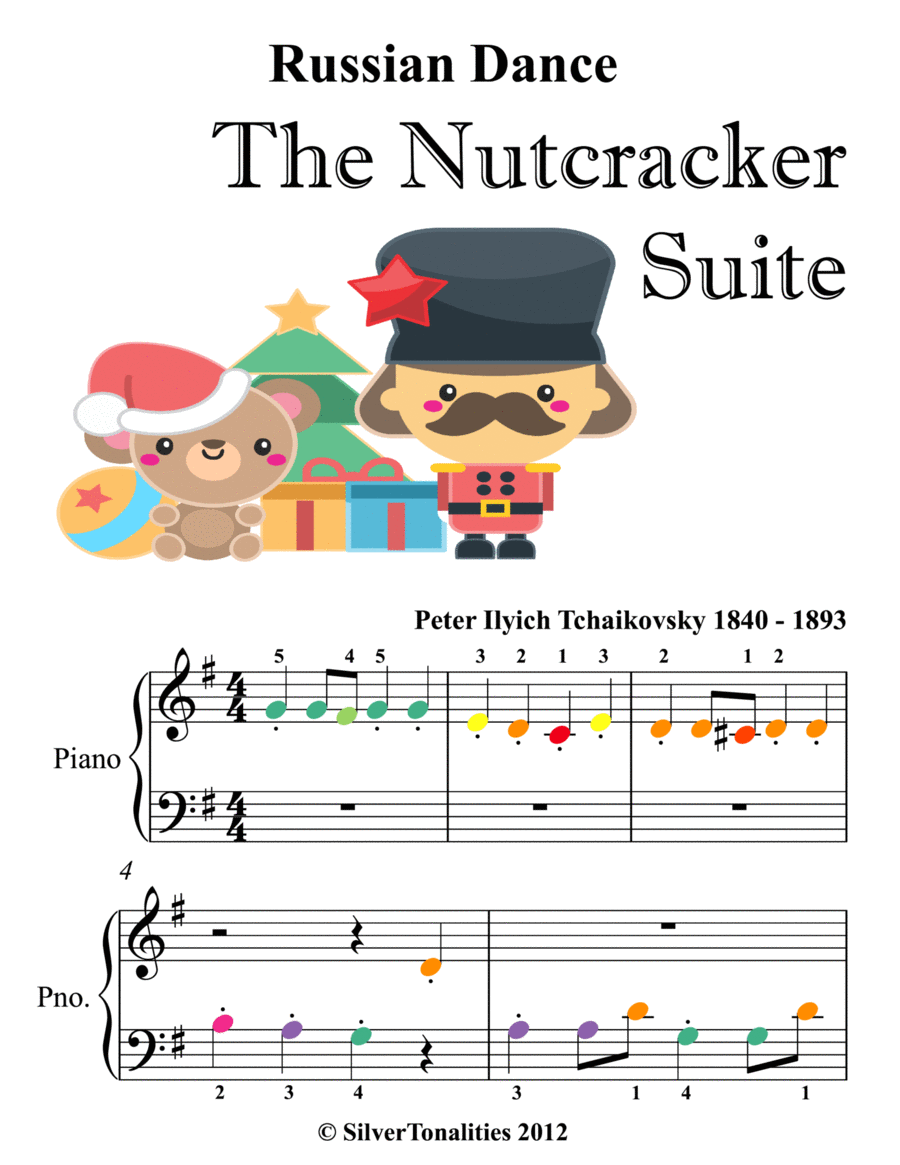 Russian Dance the Nutcracker Suite Beginner Piano Sheet Music with