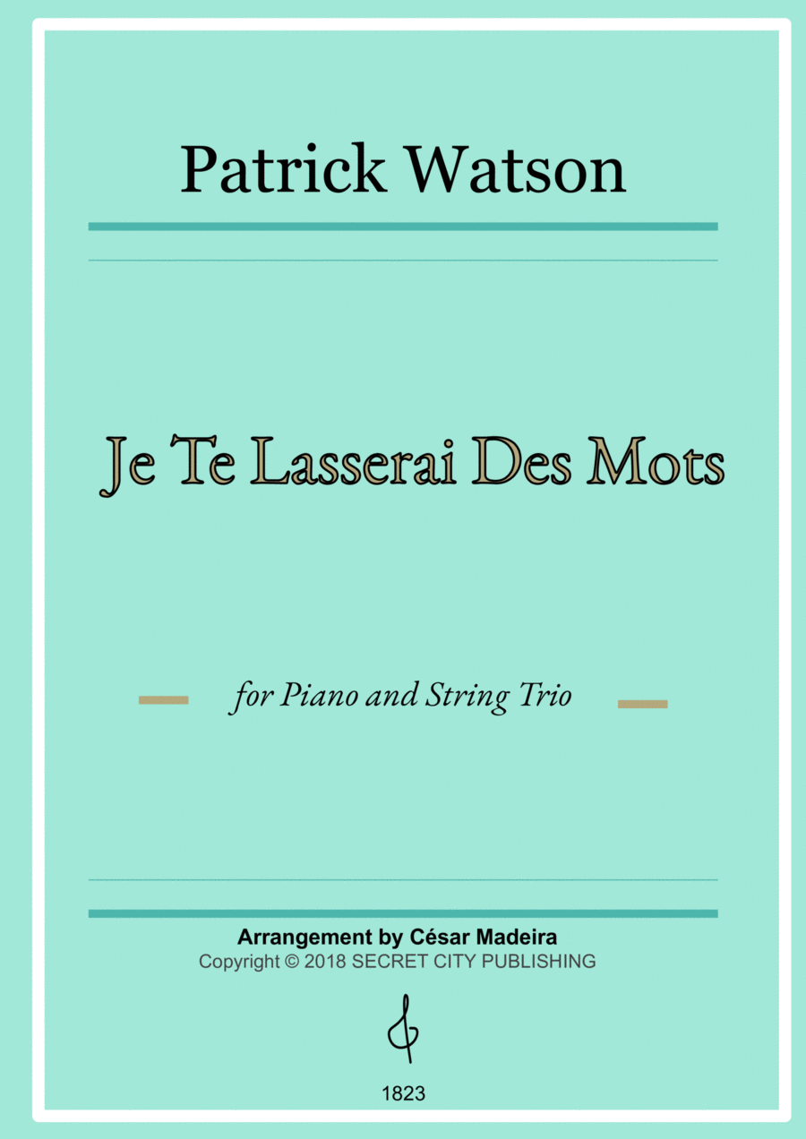 Je Te Laisserai Des Mots Flute Sheet Music
