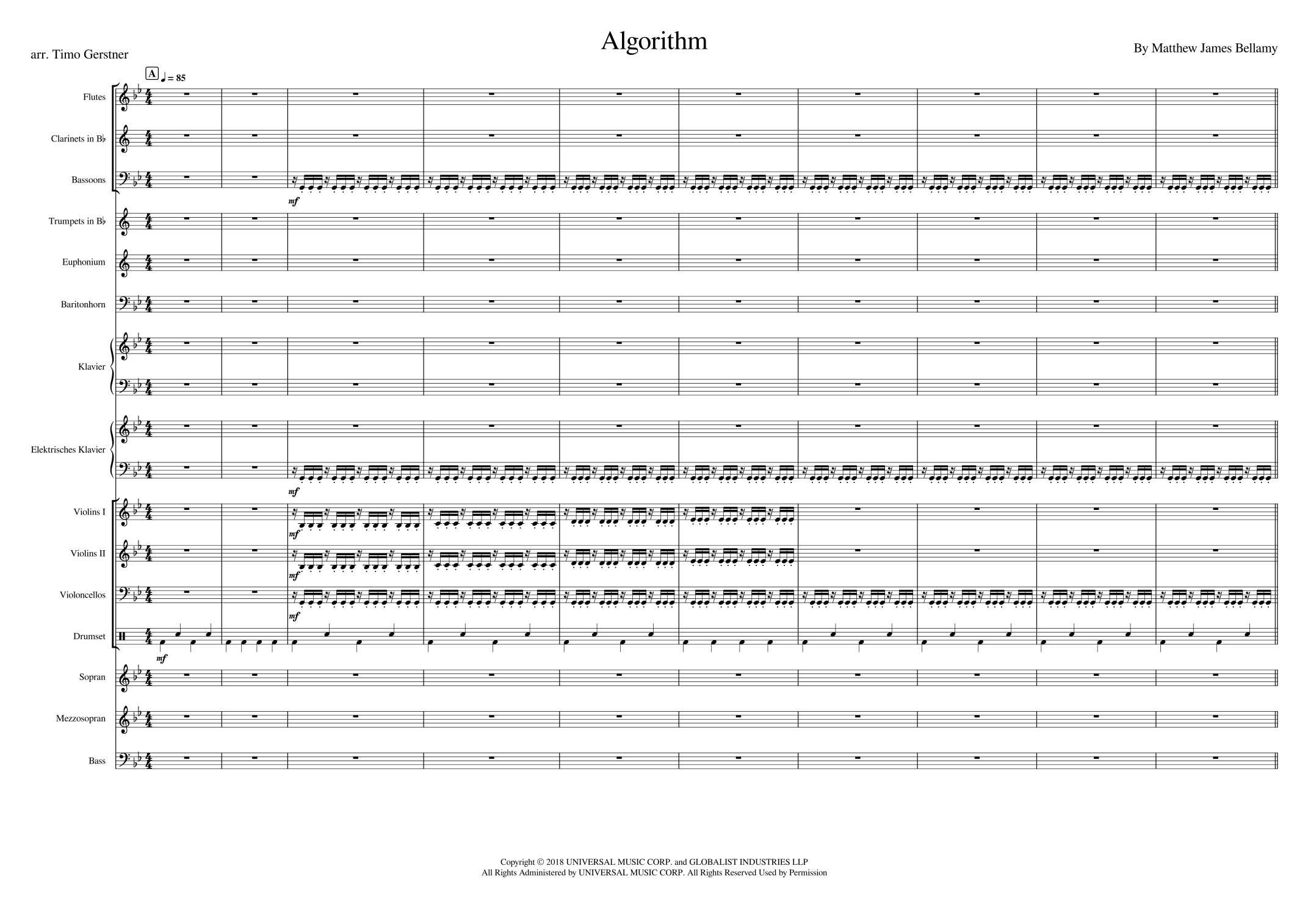 Algorithm by Muse Sheet Music for Performance Ensemble (arr. Timo ...