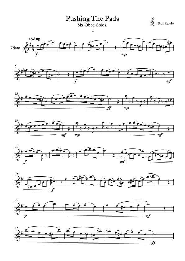 Pushing The Pads Oboe Solos Sheet Music Phil Rawle Oboe Solo