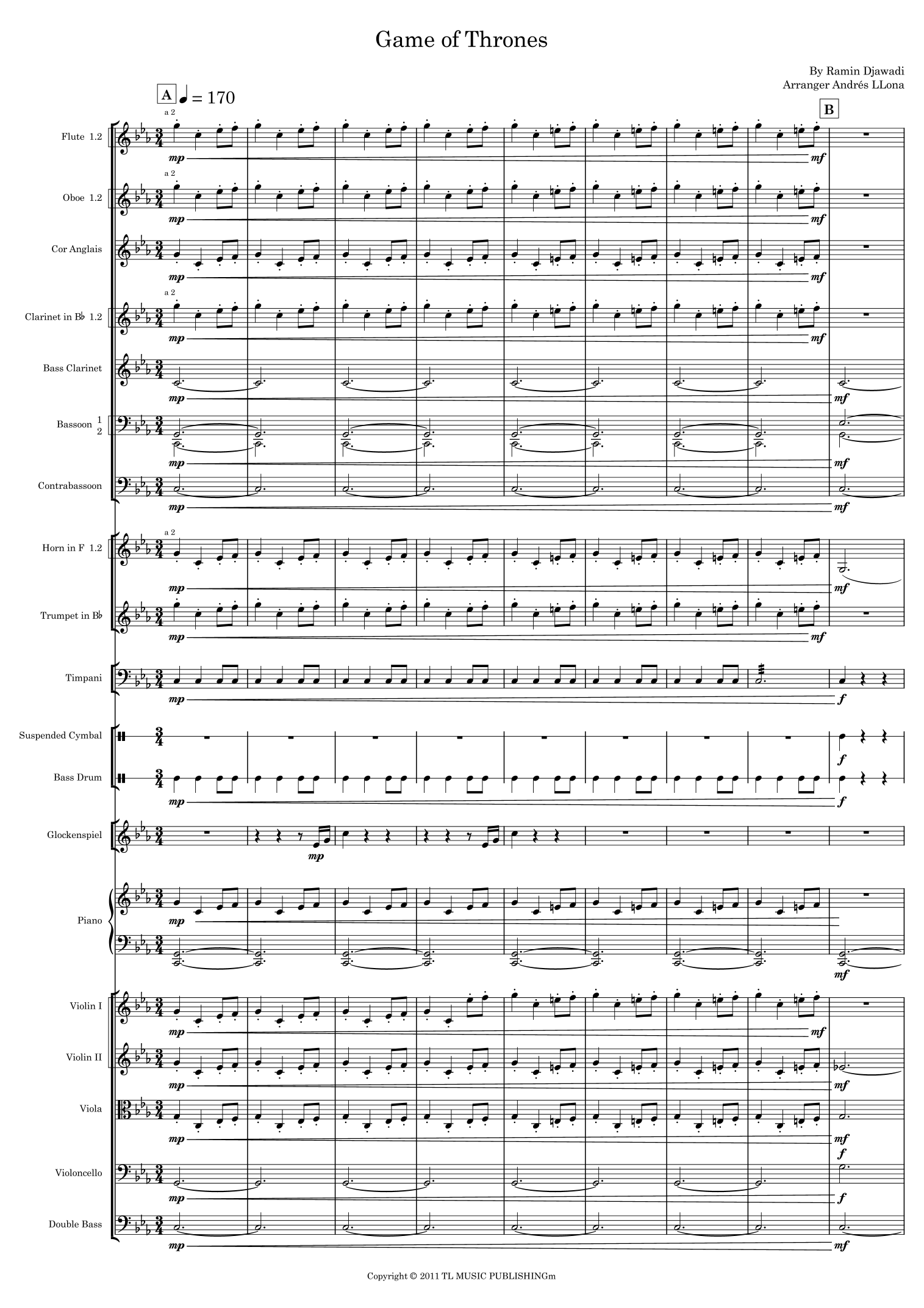 Game Of Thrones (arr. Andrés LLona) by Various Full Orchestra