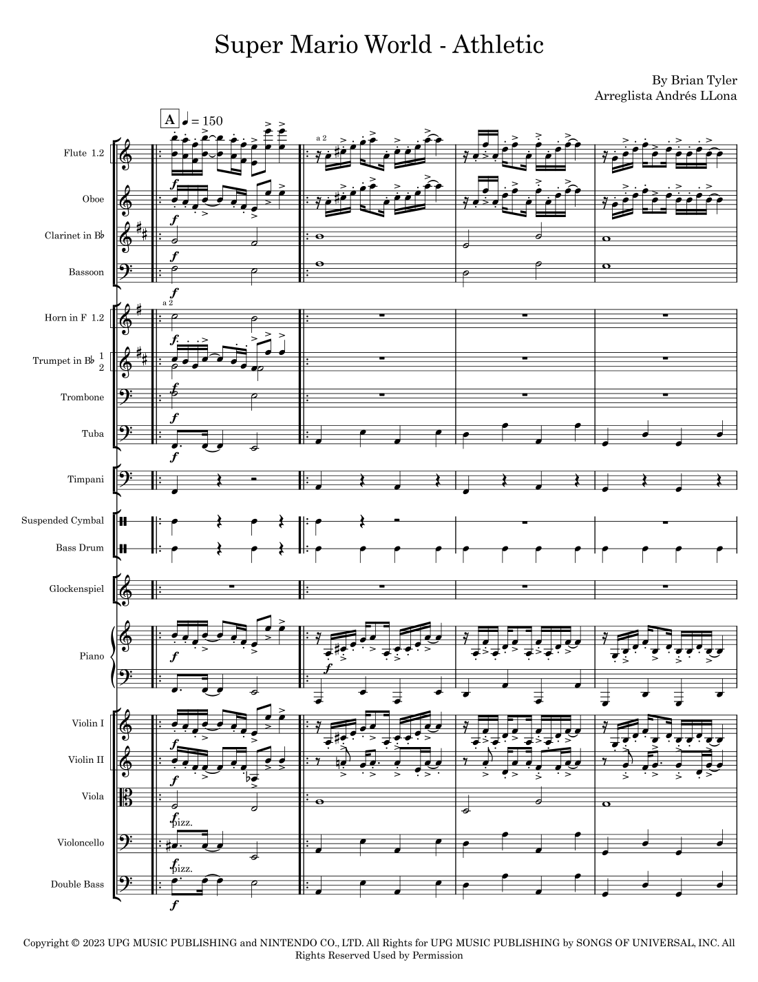 Super Mario Bros. Opus (arr. Andrés LLona) by Brian Tyler Full Orchestra