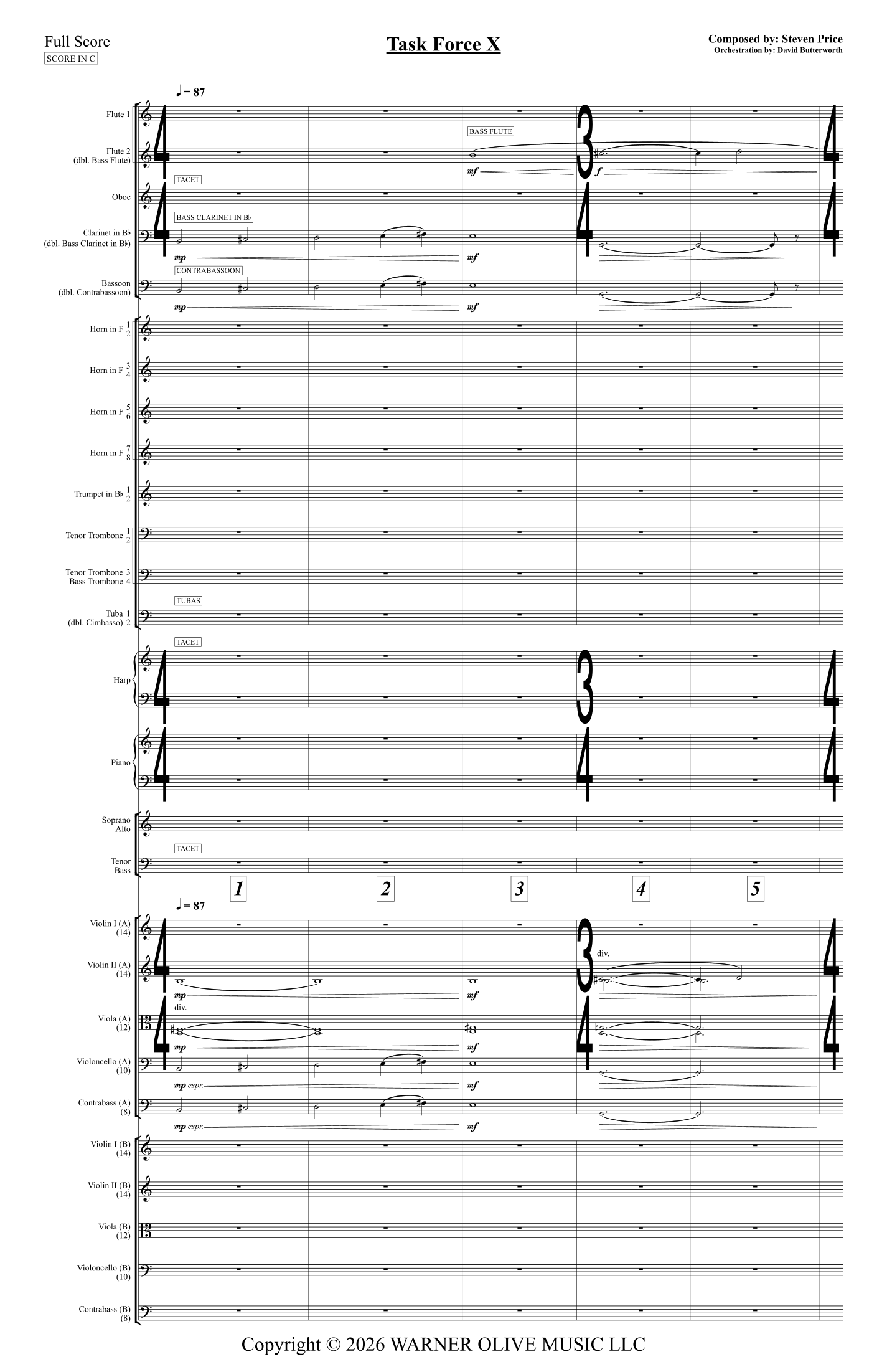 Task Force X - 仅总谱 (arr. Hollywood Music Publishing) by Various 管弦乐团 - 预览