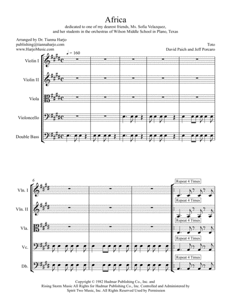 Africa (arr. Dr. Tianna Heppner) Partition Digitale