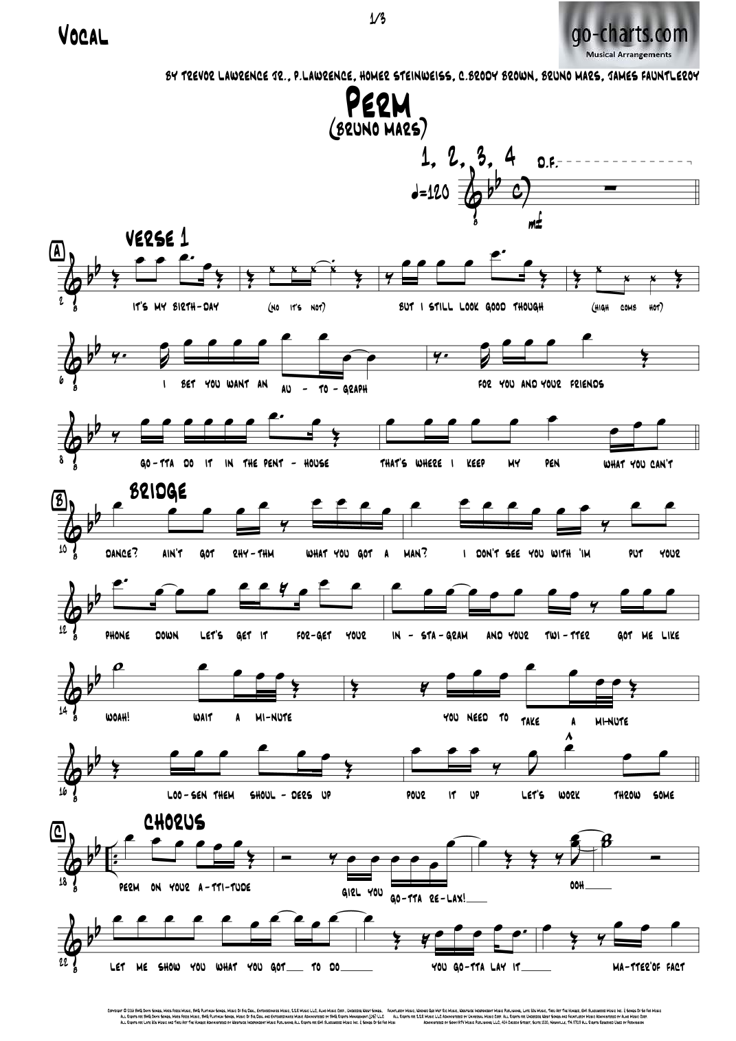 Perm (arr. https://youtu.be/_WV_p1IXX7M) by Bruno Mars Full Orchestra