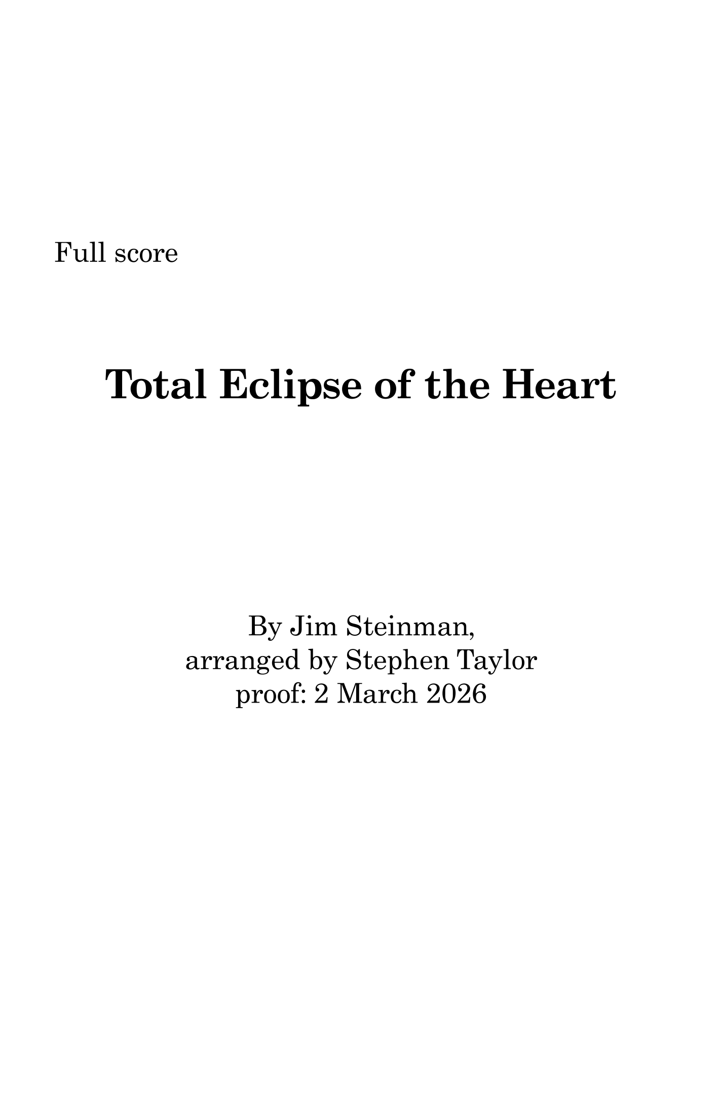Total Eclipse Of The Heart (arr. Stephen Taylor) by Bonnie Tyler 管弦乐团总谱 - 预览