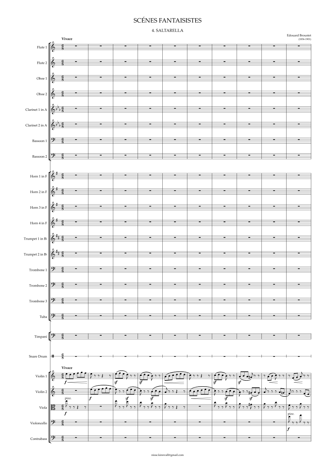 Scènes Fantaisistes; 4. Saltarella by Edouard Broustet 管弦乐团 - 预览
