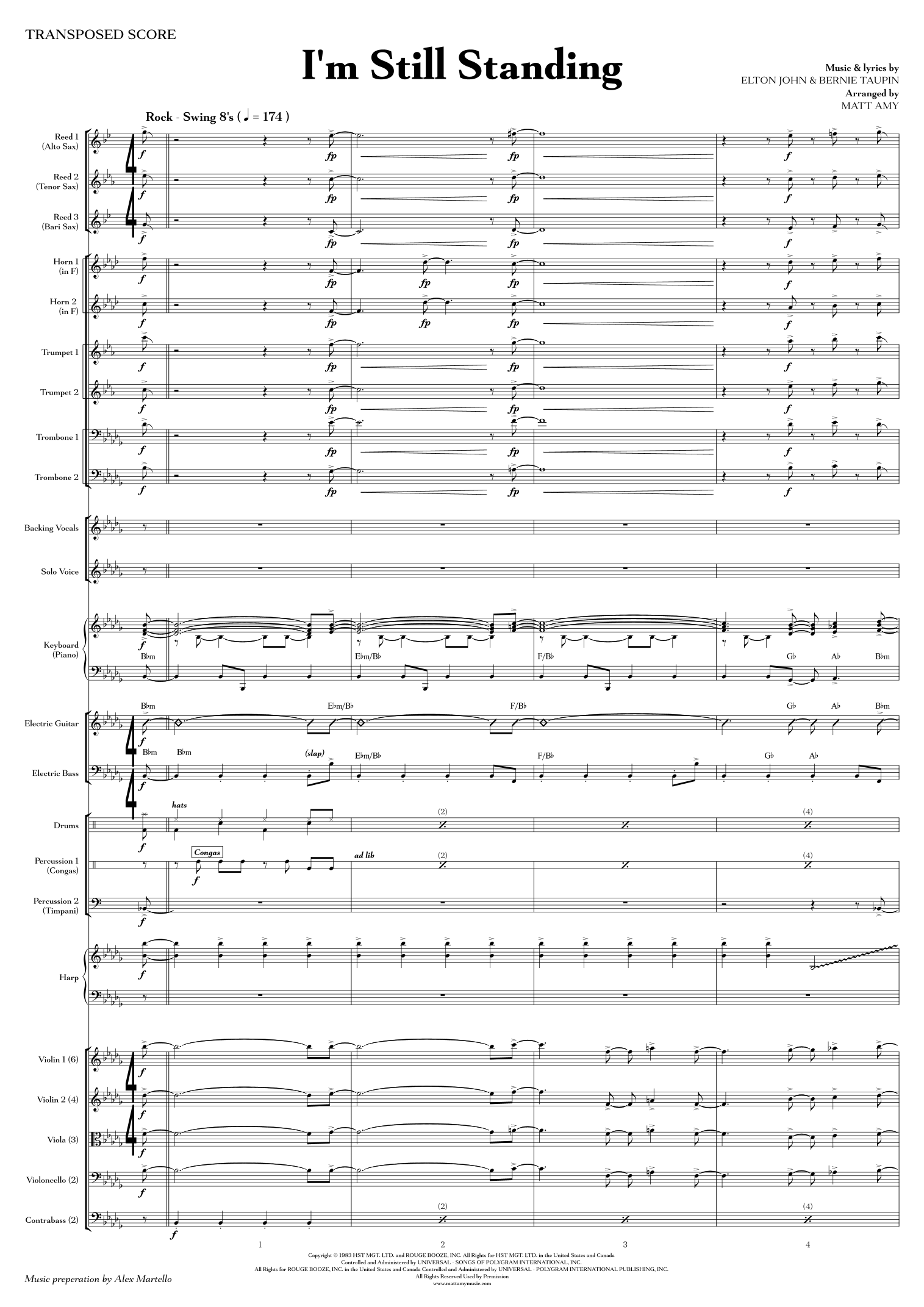 I'm Still Standing (arr. Matt Amy) by Elton John Full Orchestra