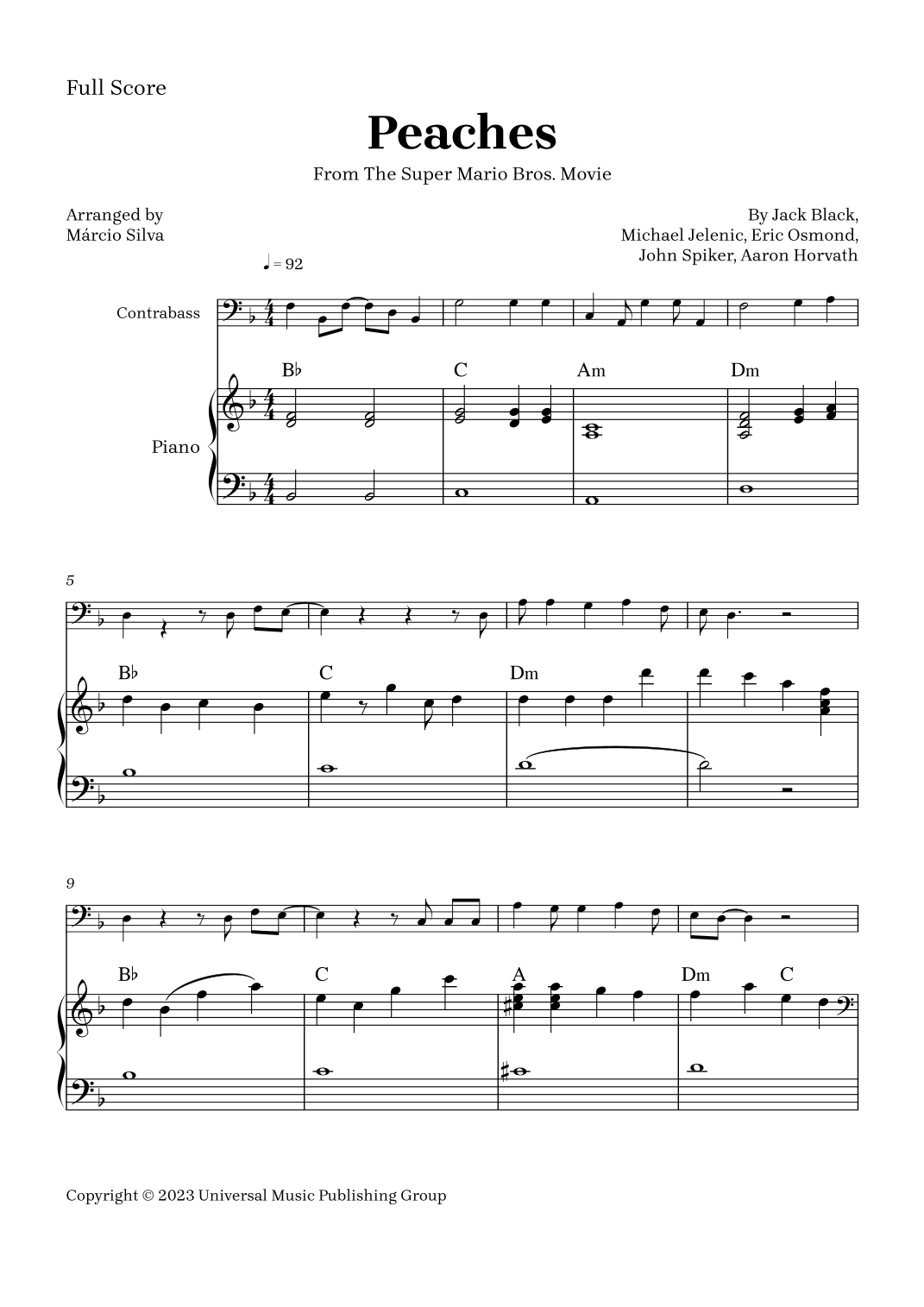 Jack Black — Peaches (Piano Sheet Music) in 2023