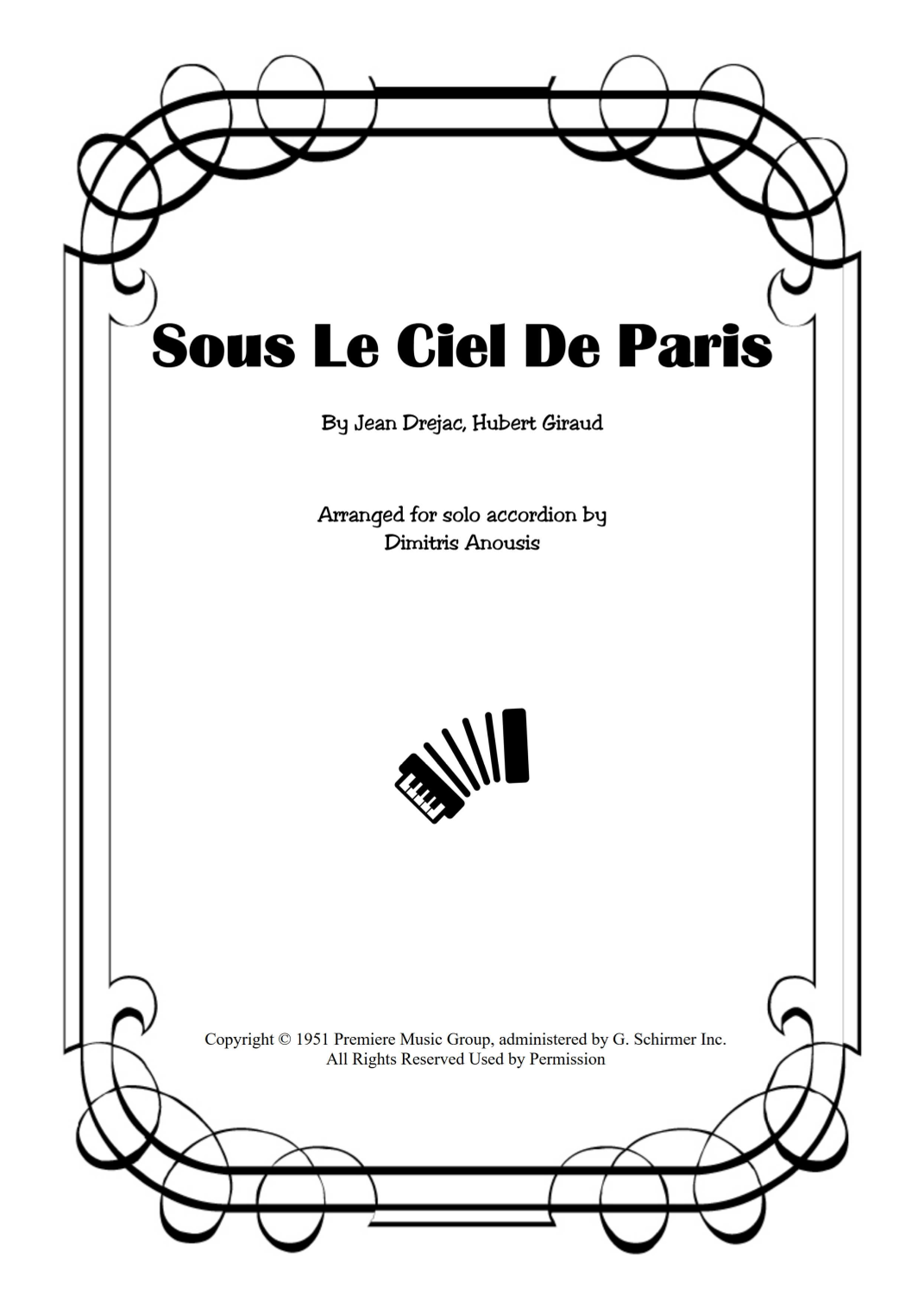 Sous Le Ciel De Paris (arr. Dimitris Anousis) by Hubert Giraud Sheet