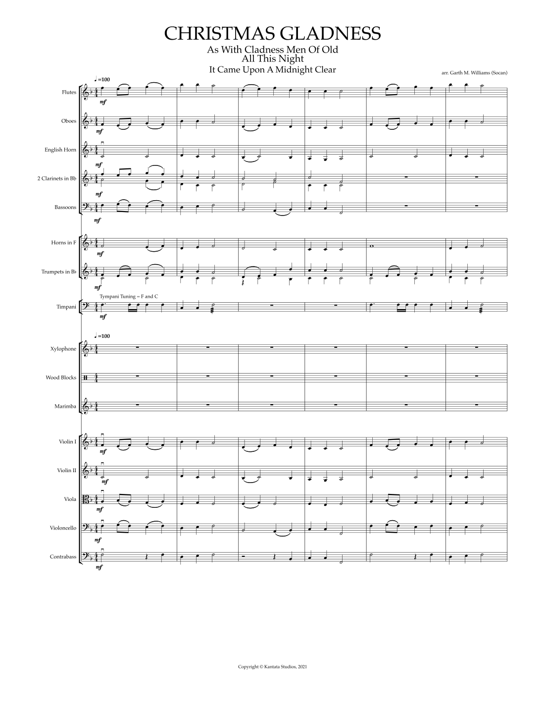 AS WITH GLADNESS MEN OF OLD FOR FULL ORCHESTRA (arr. Garth Williams) by Garth Williams 管弦乐团 - 预览
