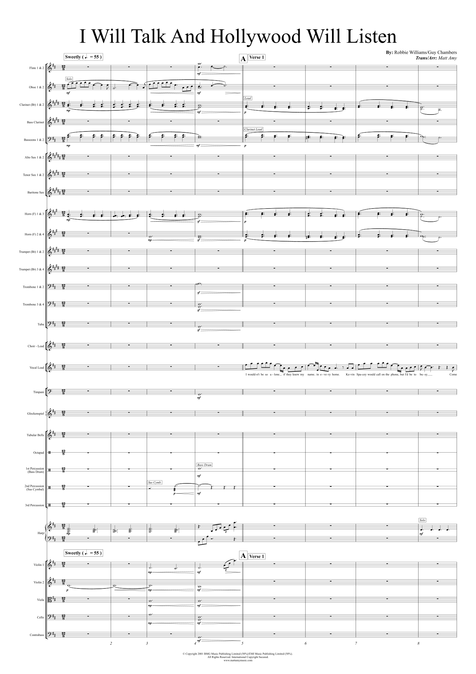 I Will Talk And Hollywood Will Listen (arr. Matt Amy) by Robbie Williams Full Orchestra
