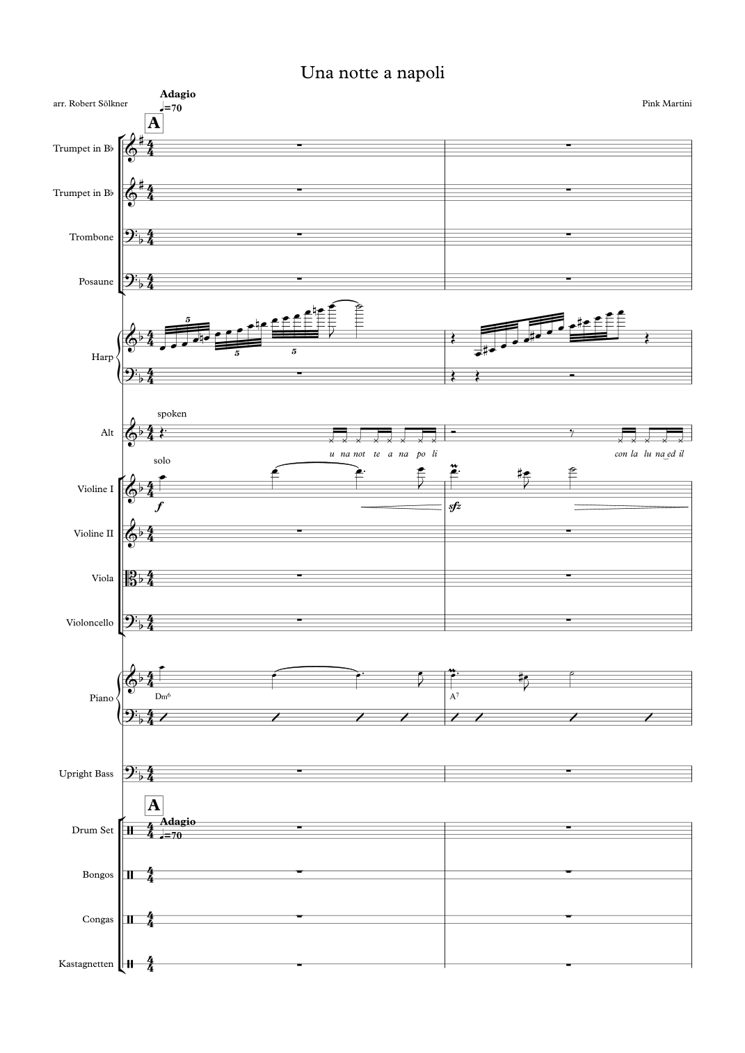 Una Notte A Napoli (arr. RobSoelkner) by Pink Martini 管弦乐团 - 预览