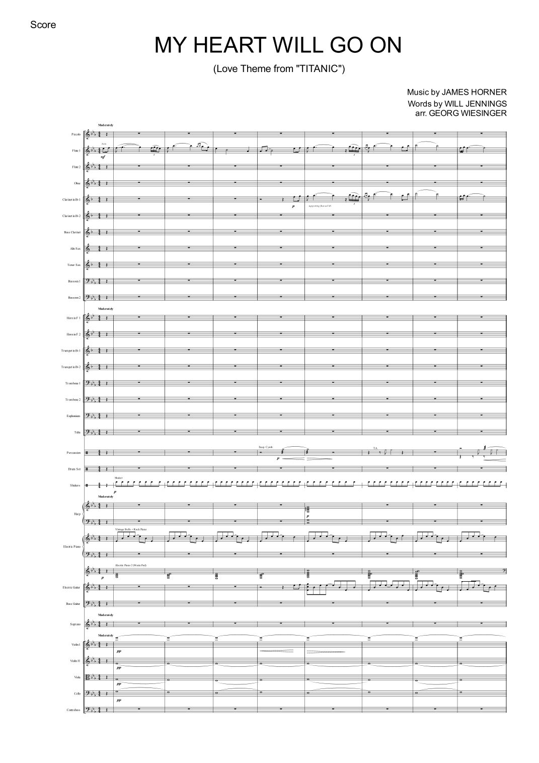 My Heart Will Go On (Love Theme From 'titanic') (arr. Georg Wiesinger) by Celine Dion Full Orchestra