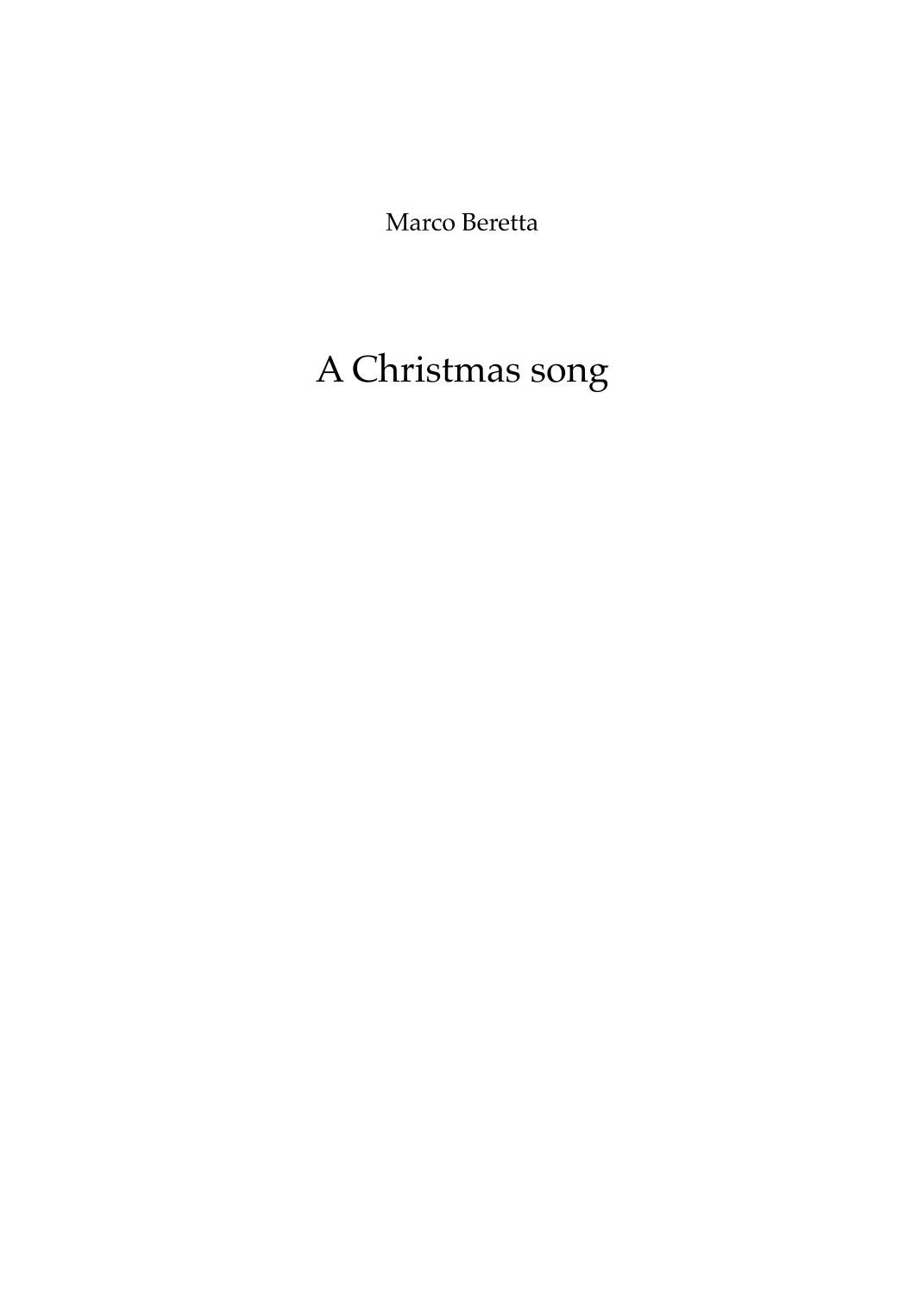 A Christmas Song by Marco Beretta Full Orchestra