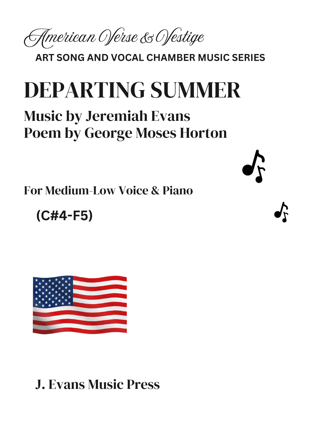 Aperçu interactif Partitions numériques> de 'Departing Summer' par Jeremiah Evans, Vocal solo page 1