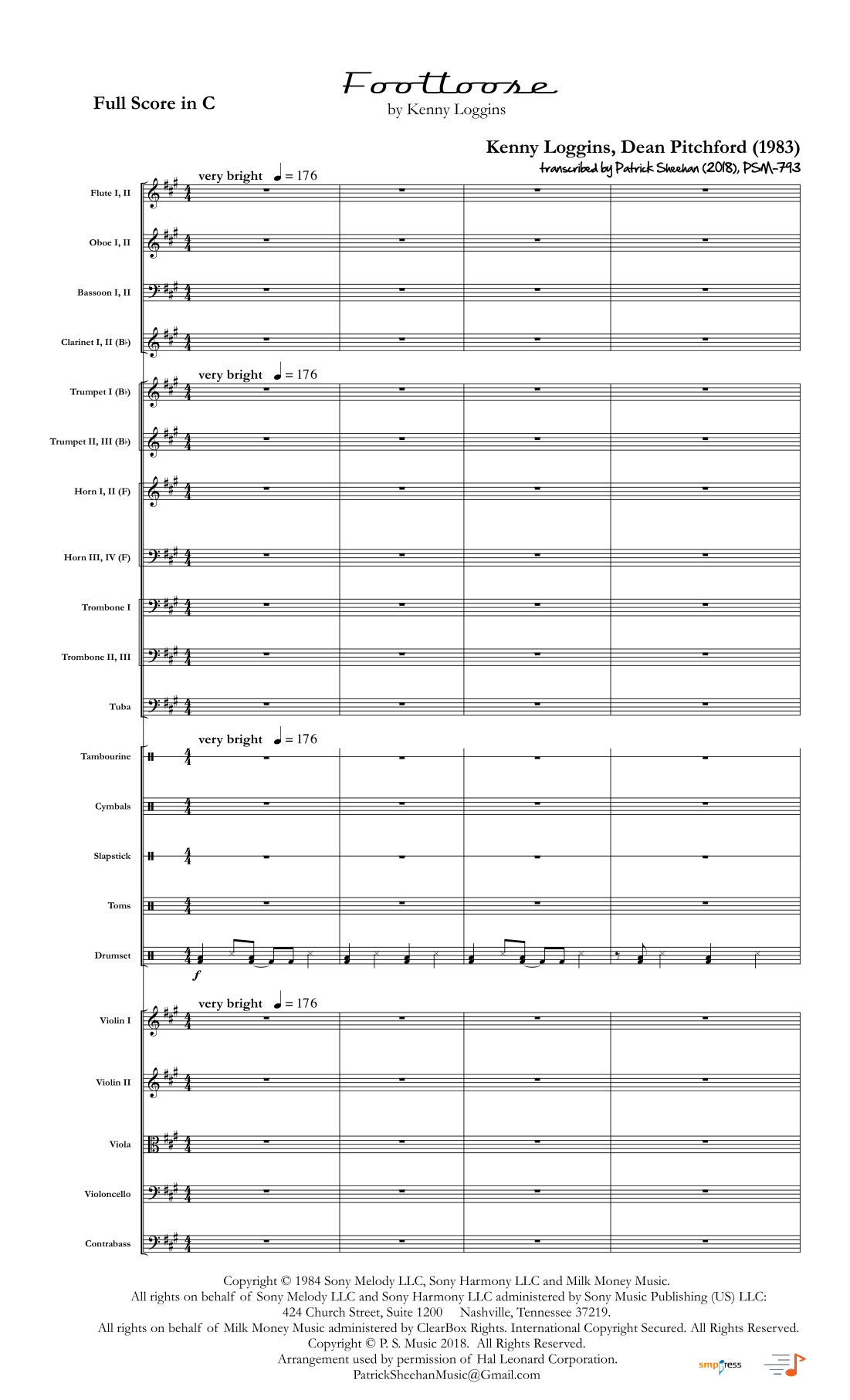 Footloose (arr. Patrick Sheehan) by Blake Shelton Full Orchestra