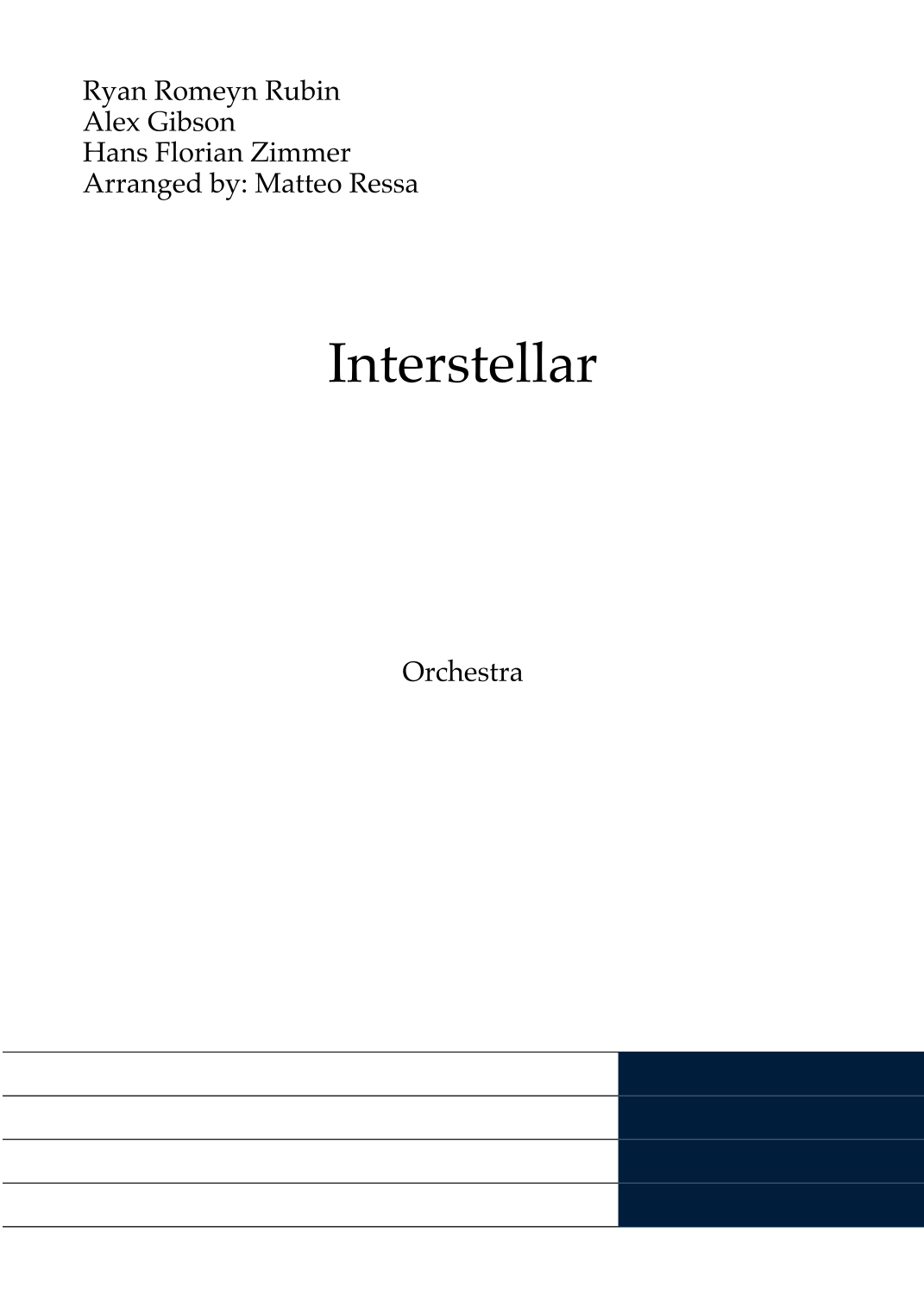 Interstellar (arr. Matteo Ressa) by Hans Florian Zimmer 管弦乐团 - 预览