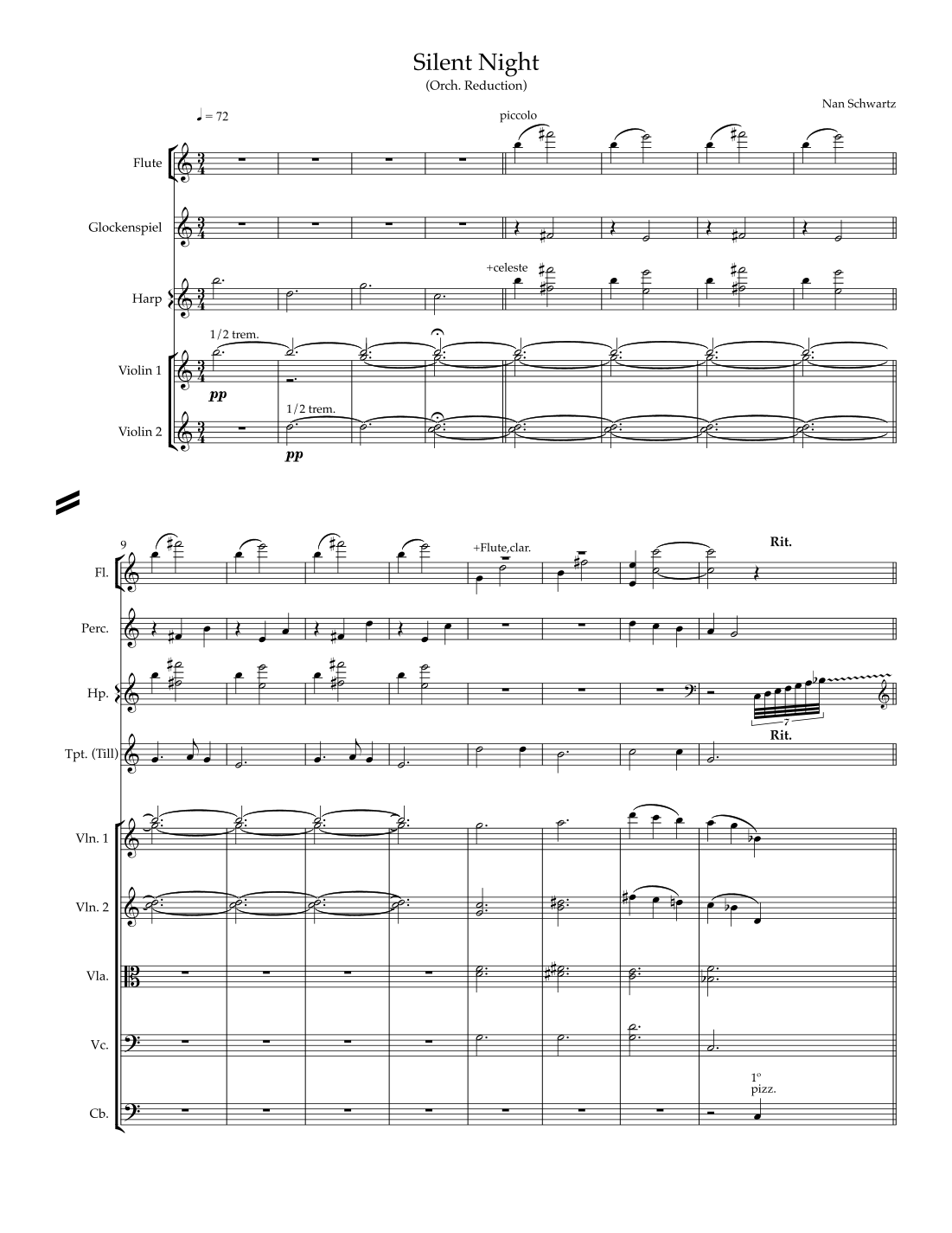 Silent Night (arr. Nan Schwartz) by Till Brönner Full Orchestra