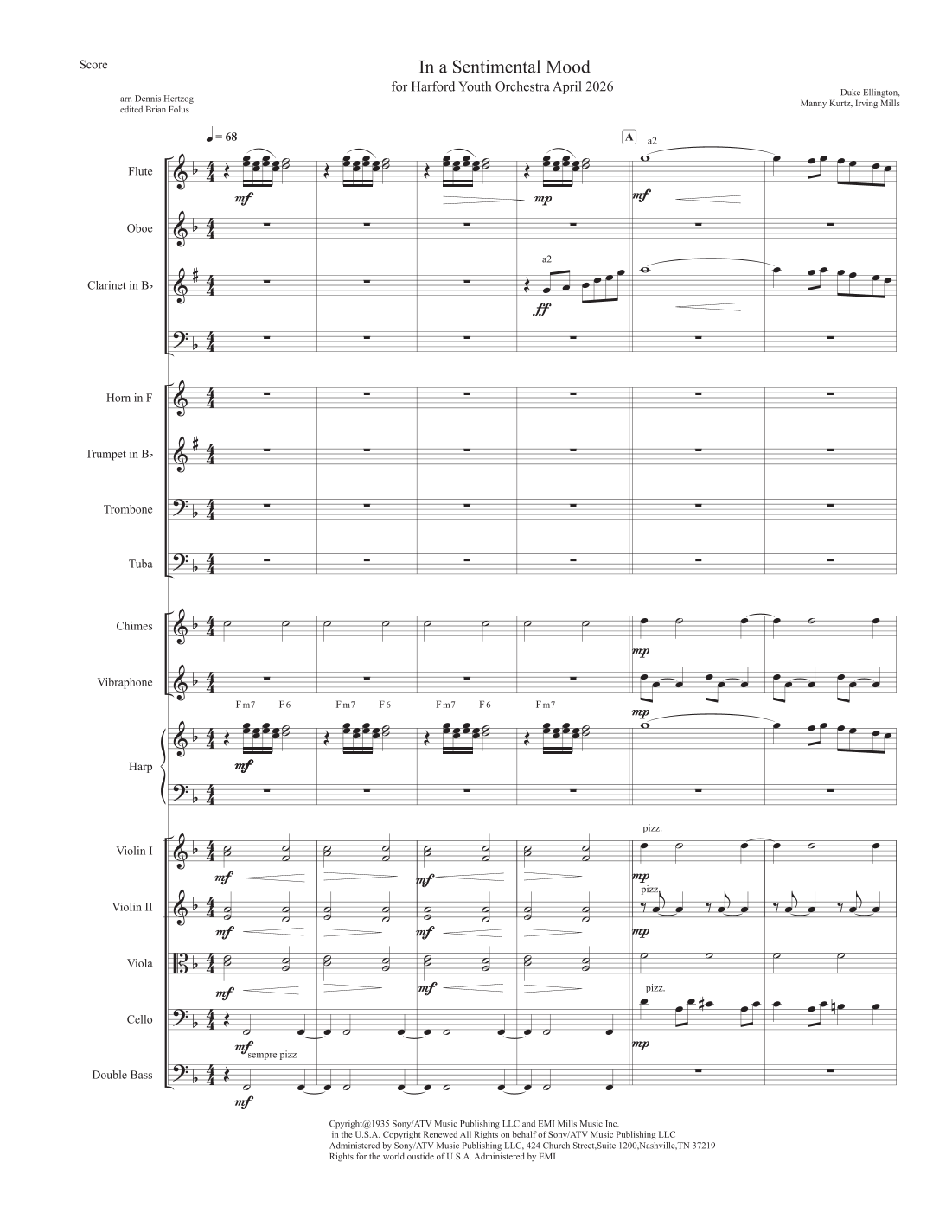 In A Sentimental Mood (arr. Dennis Hertzog) by Duke Ellington Full Orchestra