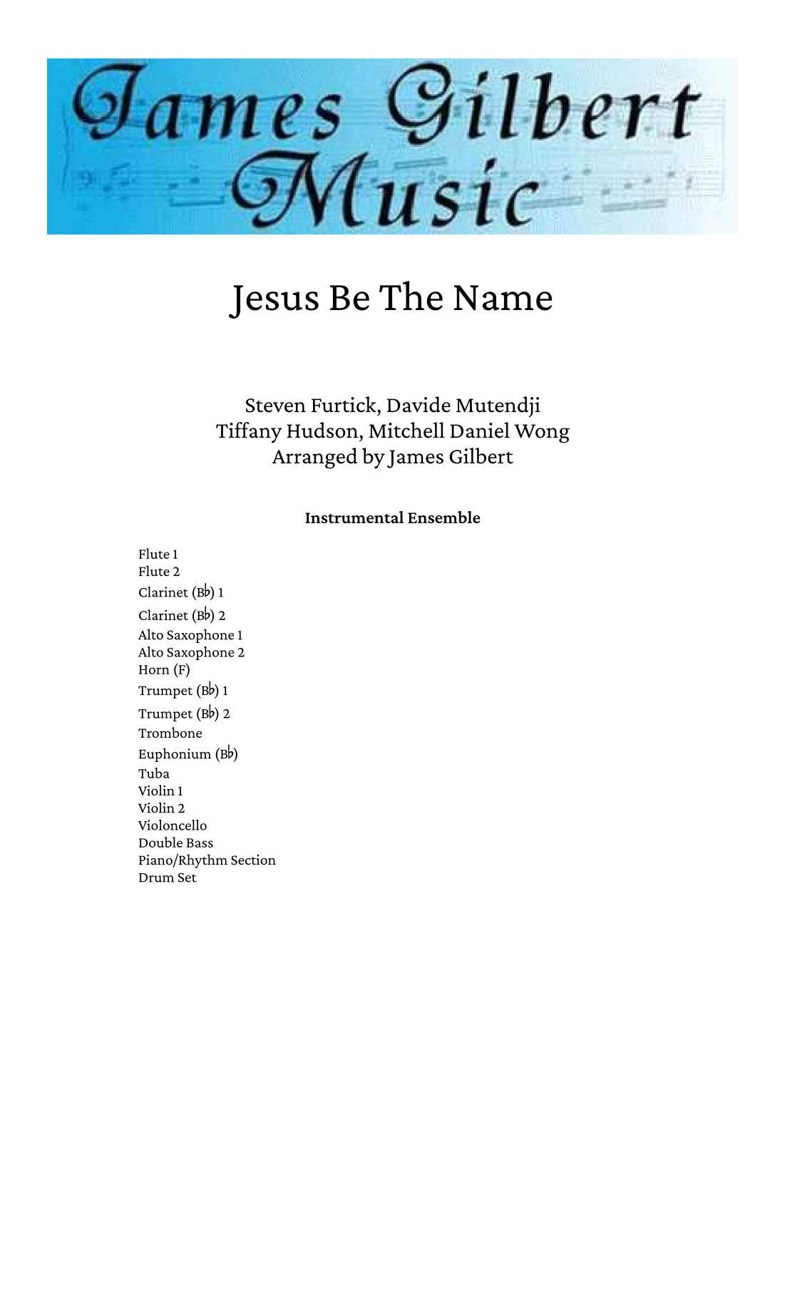 Jesus Be The Name (arr. James Gilbert) by Davide Mutendji 管弦乐团 - 预览