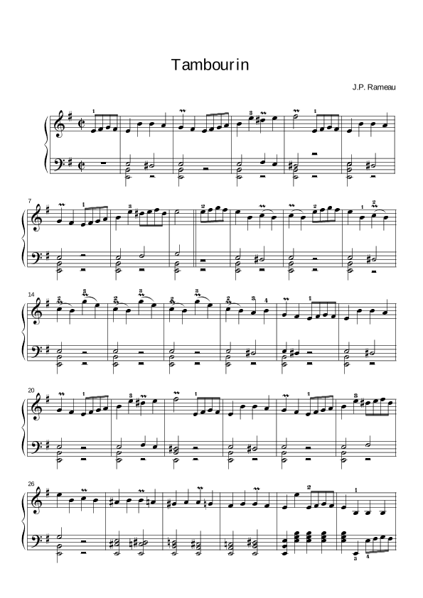 Rameau Tambourin in E Minor (arr. Public Domain) by JeanPhilippe