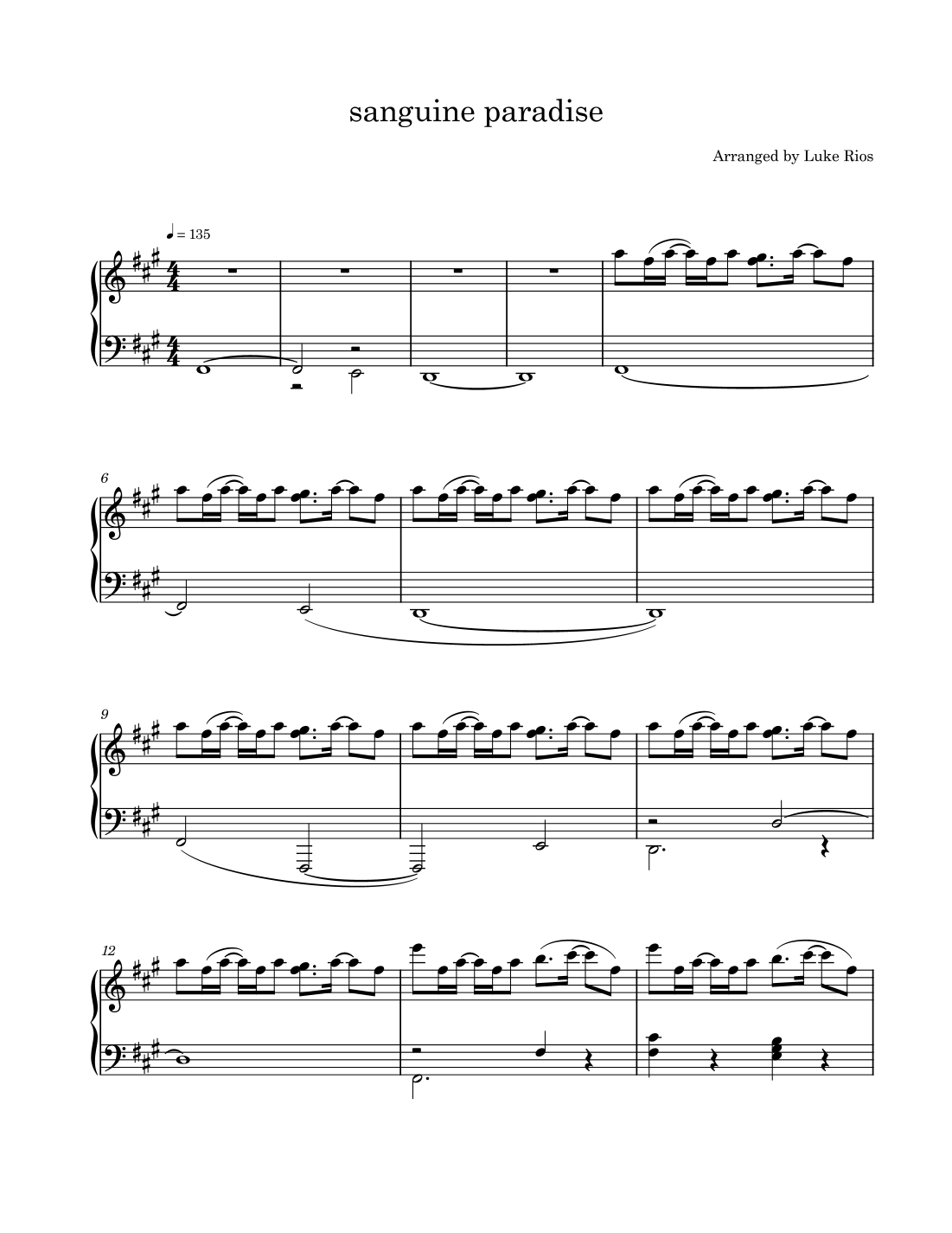 Luke Rios Sanguine Paradise (arr. Luke Rios) by Lil Uzi Vert Sheet Music for ...