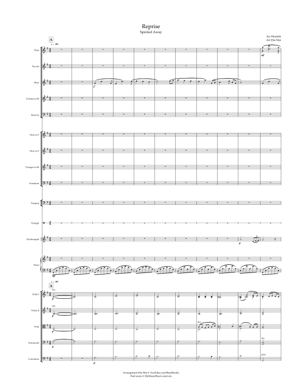 【久石让《再度》管弦乐总谱（Hai Mai改编）】Reprise (arr. Hai Mai) by Joe Hisaishi Full Orchestra PDF乐谱下载