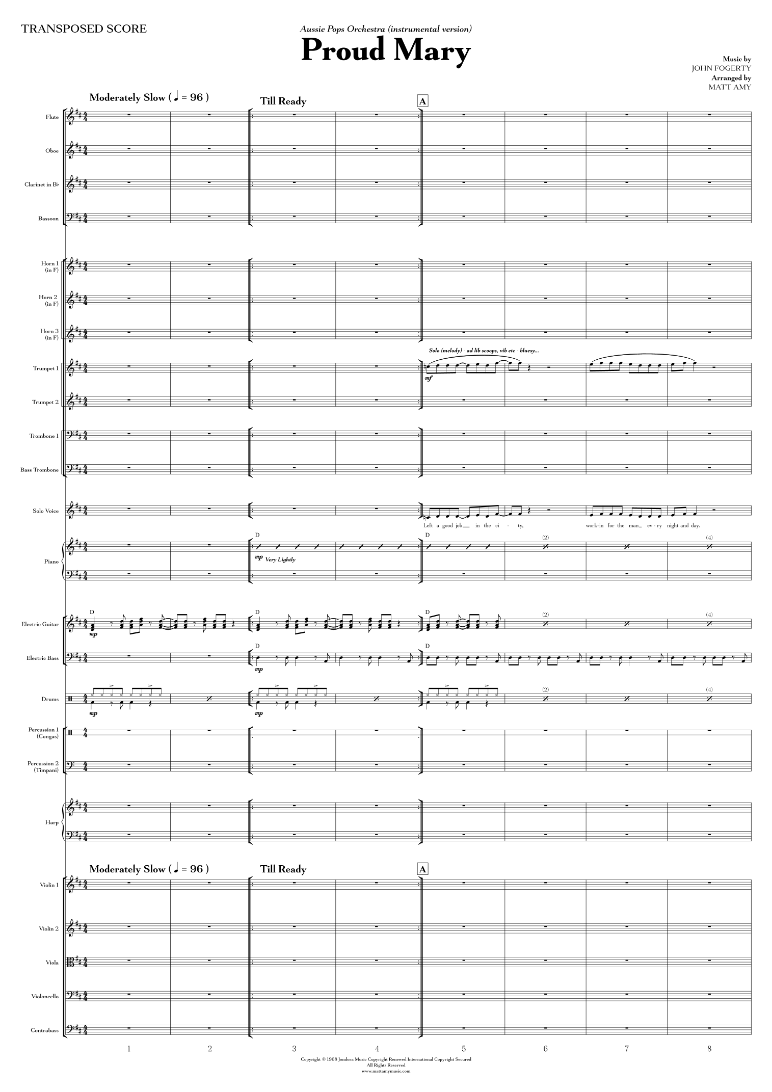 Proud Mary (arr. Matt Amy) by Creedence Clearwater Revival 管弦乐团 - 预览