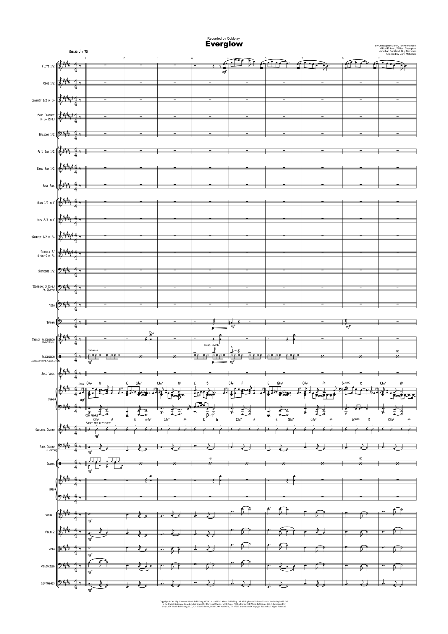 Everglow (arr. Daryl McKenzie) by Coldplay Full Orchestra
