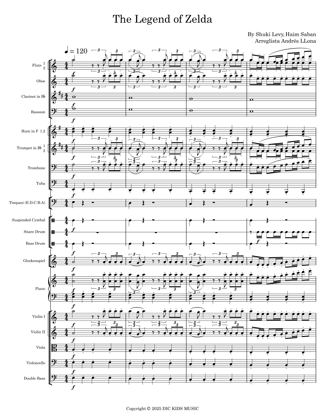 Legend Of Zelda (arr. Andrés LLona) by Shuki Levy Full Orchestra (塞尔达传说 管弦乐团版) - 预览
