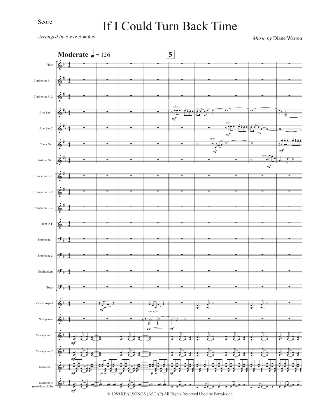 Songtext If I Could Turn Back Time If I Could Turn Back Time (arr. Steve Shanley) by Cher Sheet Music for