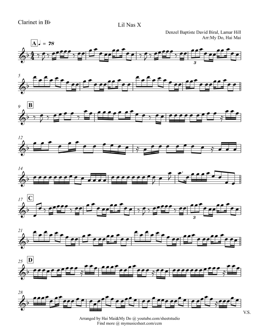 Holiday Sheet Music Lil Nas X Solo