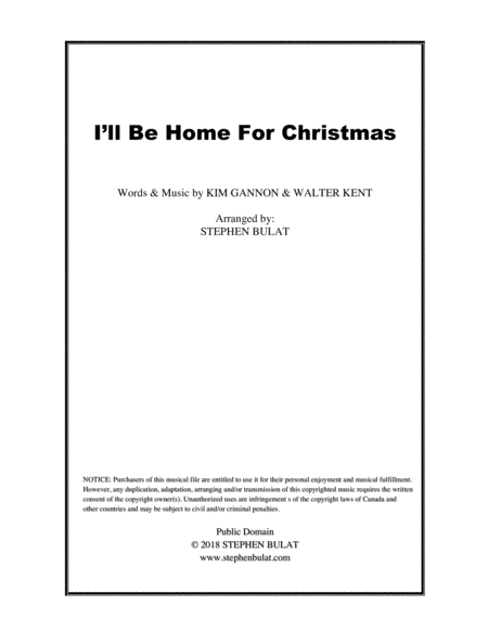 I'll Be Home For Christmas (arr. Stephen Bulat) Digital Sheet Music