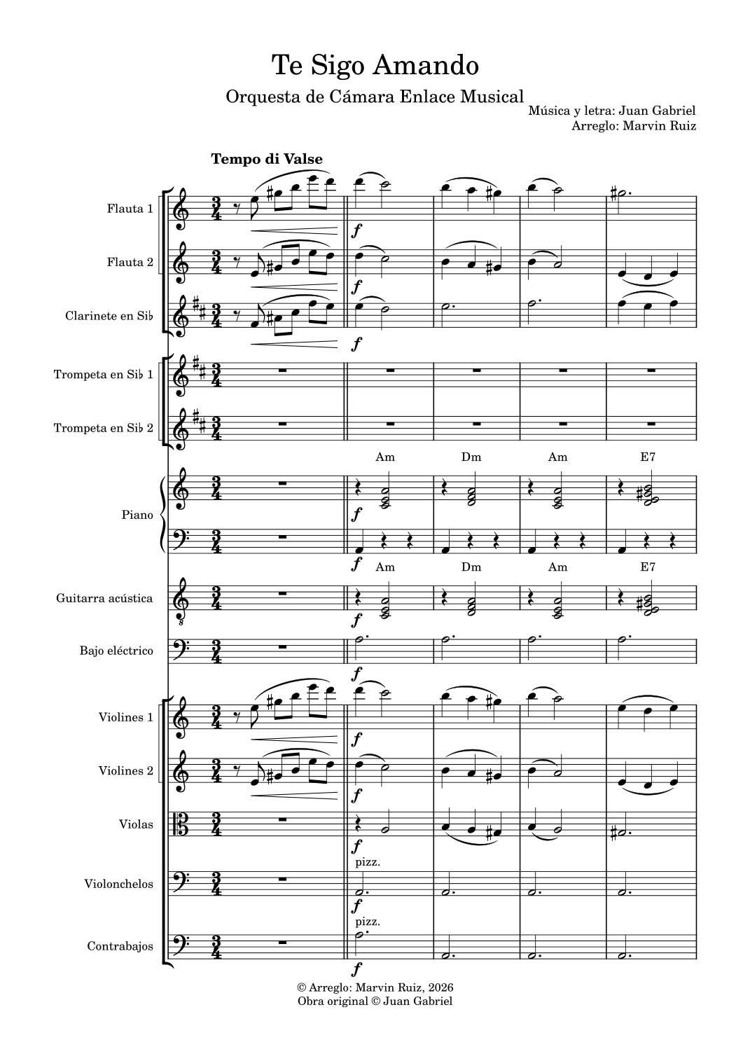 Te Sigo Amando (arr. Marvin Ruiz) by Juan Gabriel Full Orchestra