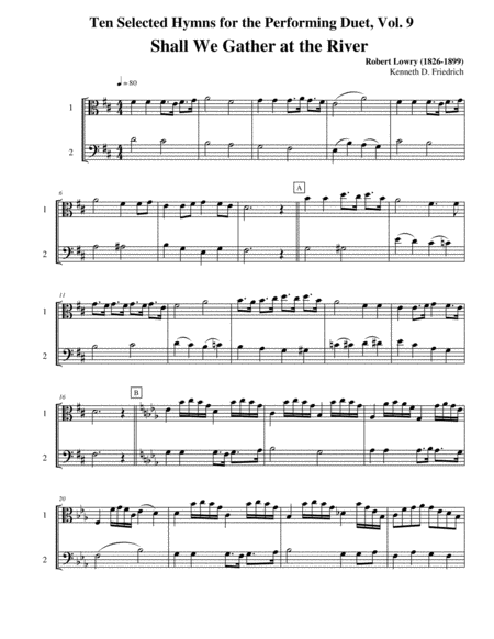 Ten Selected Hymns for the Performing Duet, Vol. 9 - viola and cello (arr. Kenneth D. Friedrich) Partituras Digitales