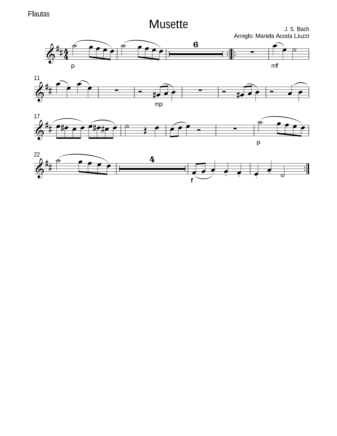 Musette (arr. Mariela Acosta Liuzzi) by Johann Sebastian Bach Full Orchestra