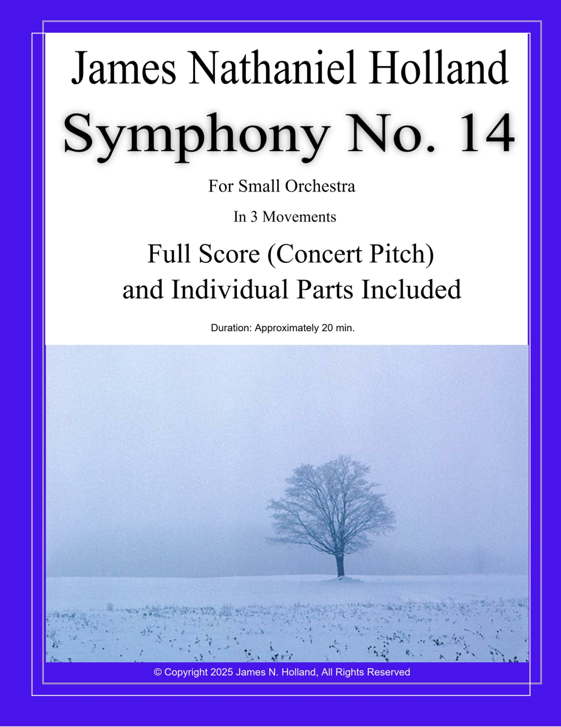 Symphony No. 14 for Small Orchestra Full Score and Individual Parts by James Nathaniel Holland Chamber Orchestra