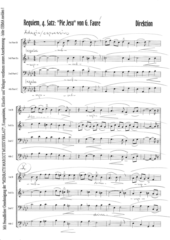 Pie Jesu, Requiem, Op. 48 Sheet Music Gabriel Faure Lead Sheet