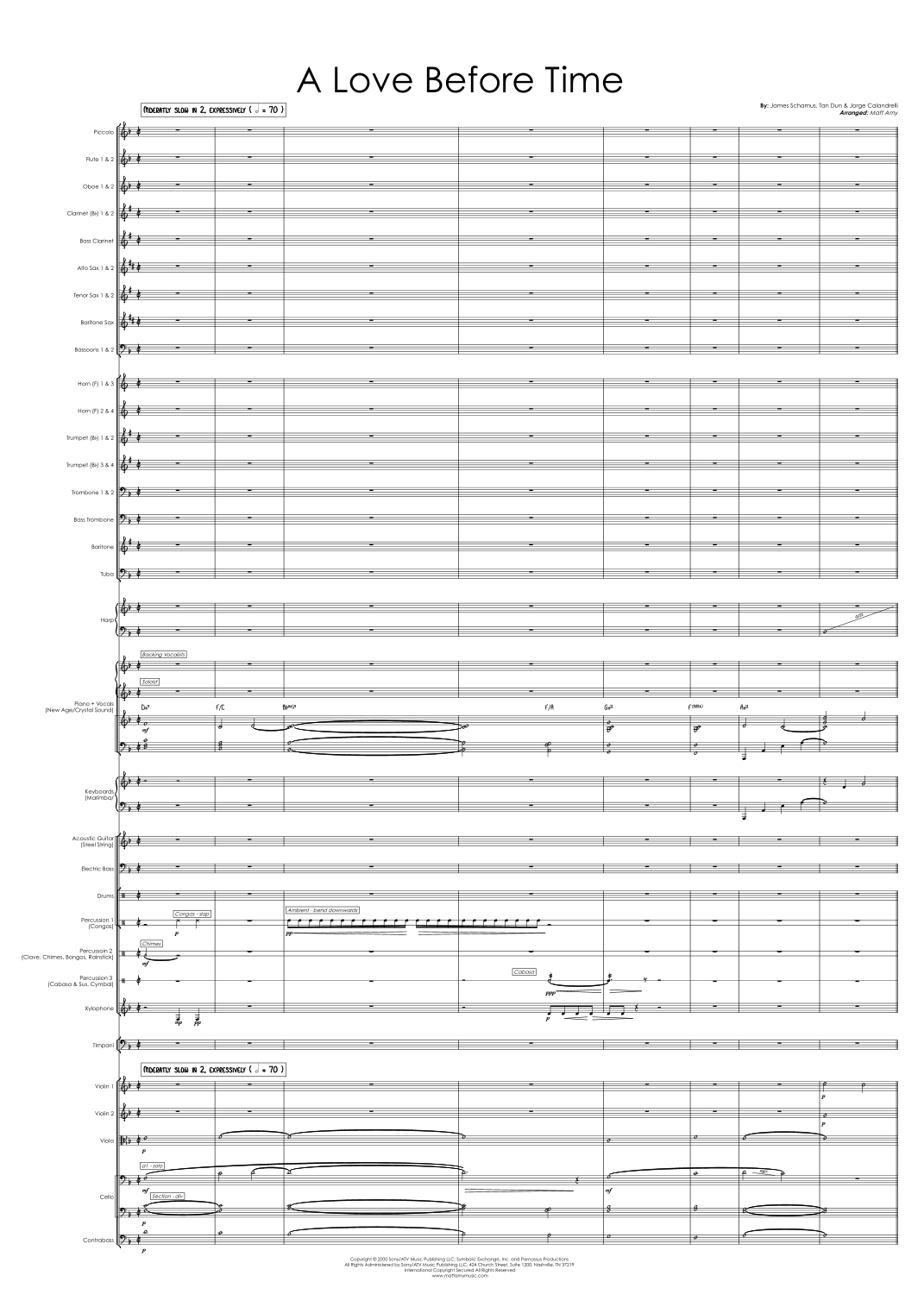 A Love Before Time (arr. Matt Amy) by Jorge Calandrelli Full Orchestra